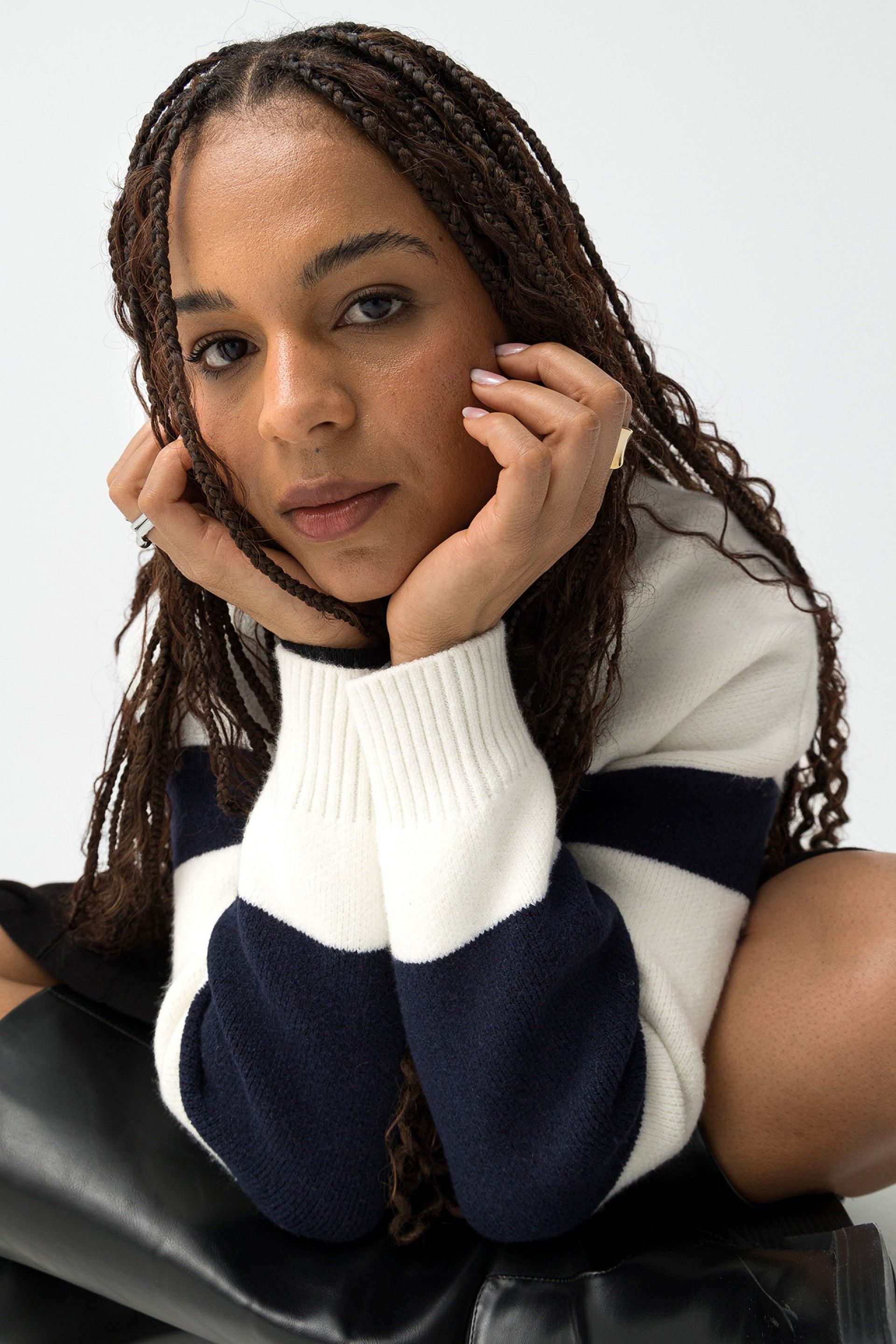 Cárdigan Bold Marino/Blanco