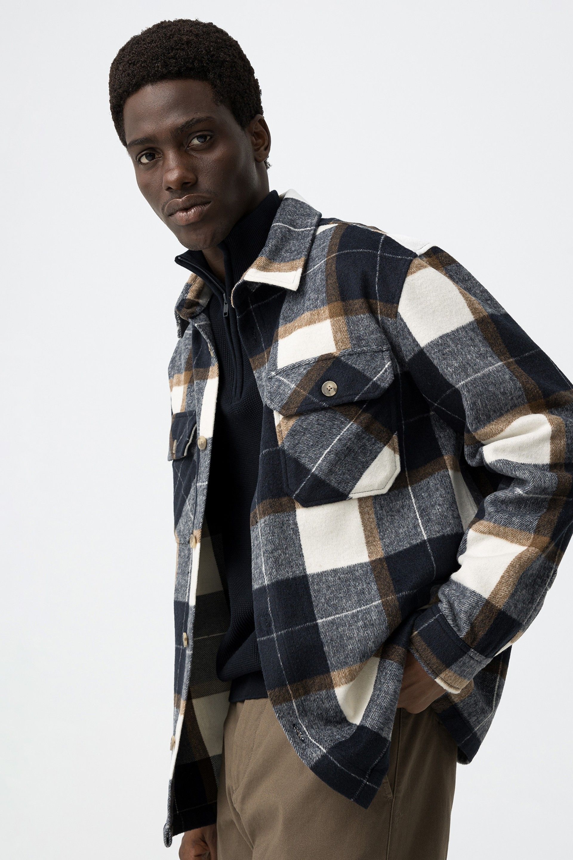 Sobrecamisa Cash Cuadros Marino