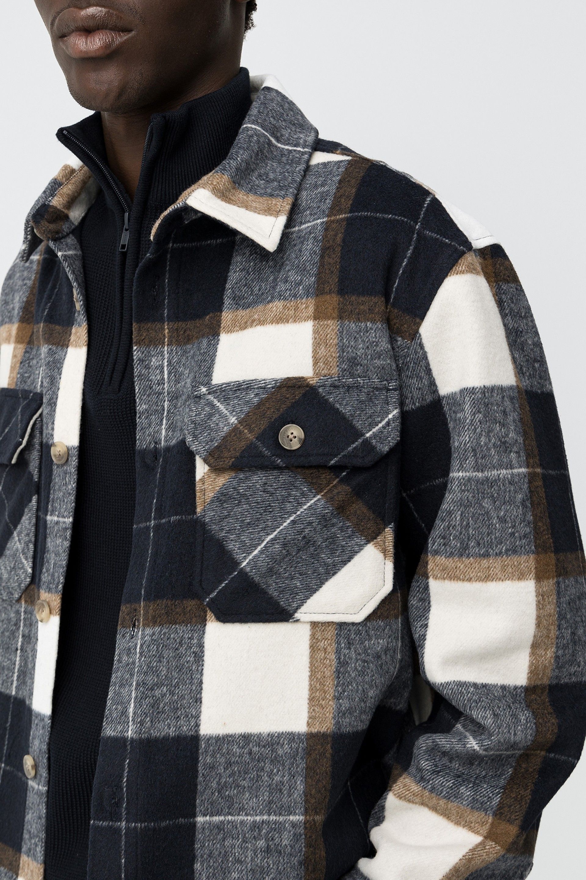 Sobrecamisa Cash Cuadros Marino