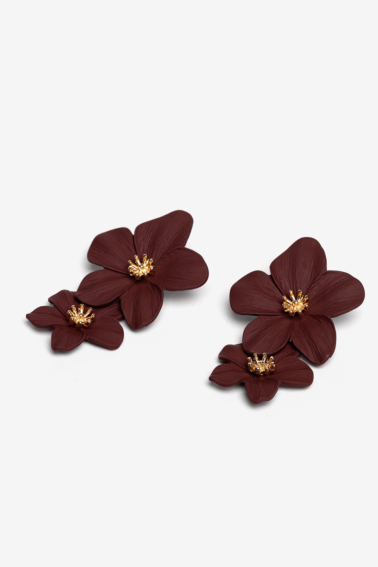 Pendientes Florales Burdeos
