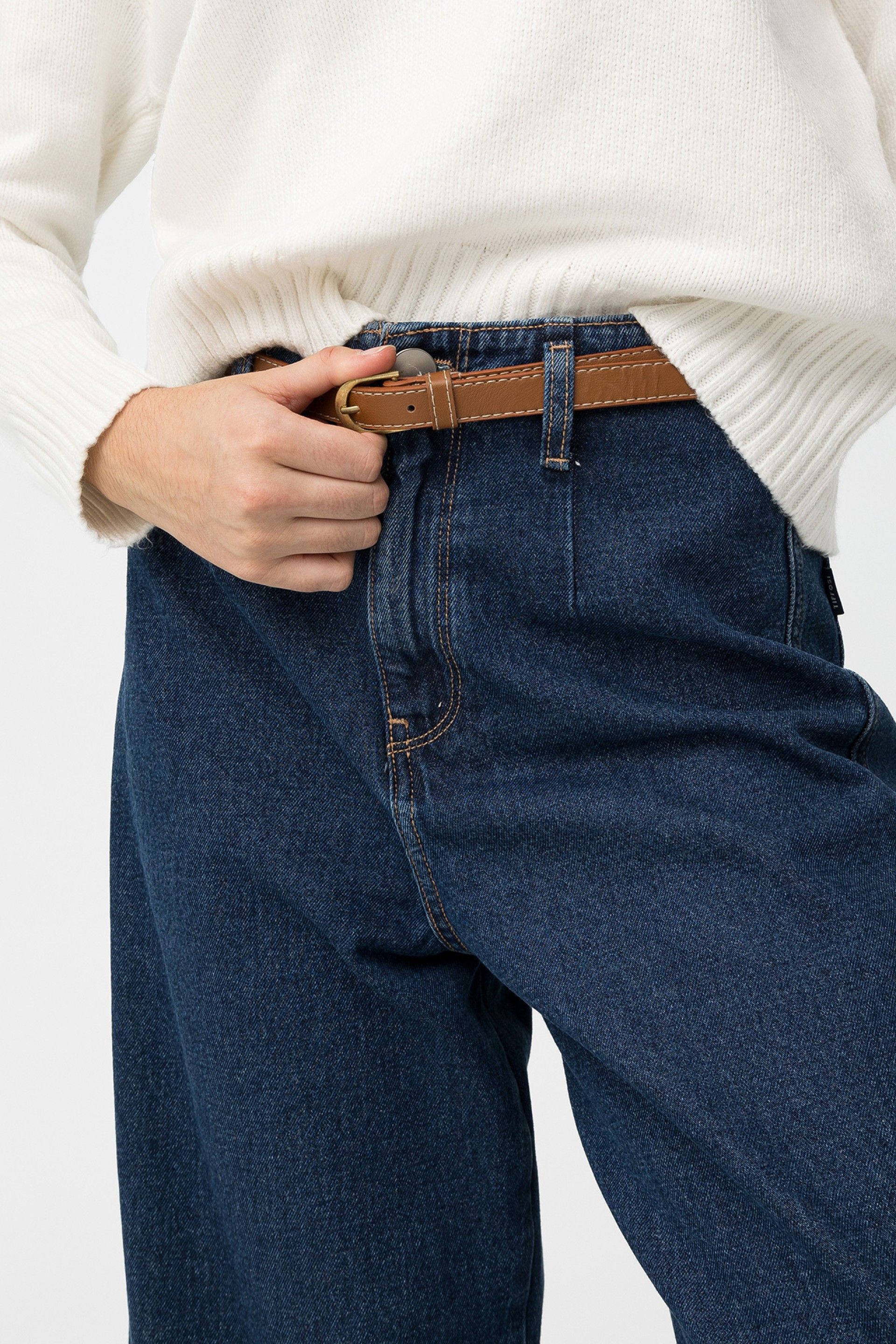 Jeans Phoebe Oscuro + Cinturón