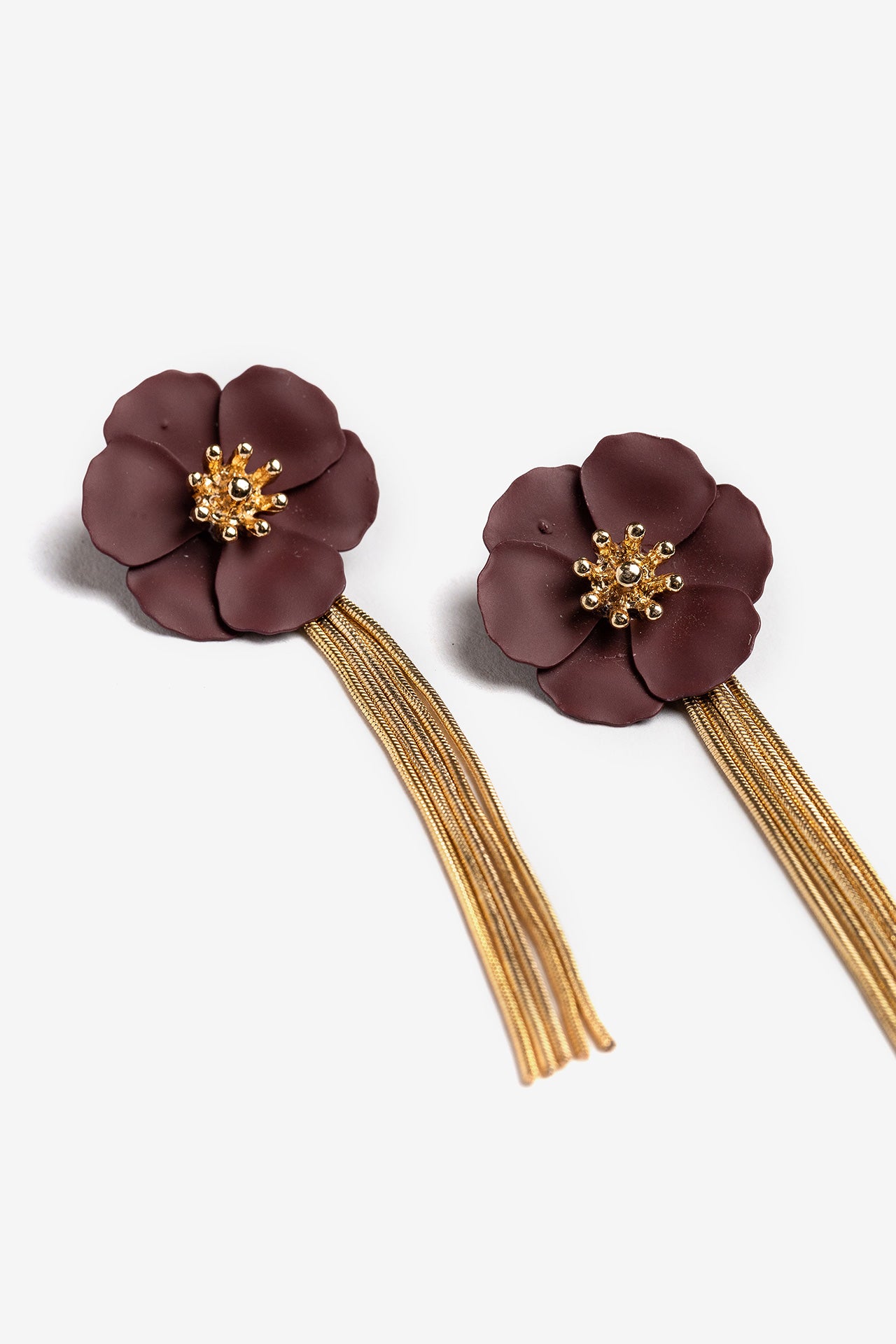 Pendientes Flores Burdeos