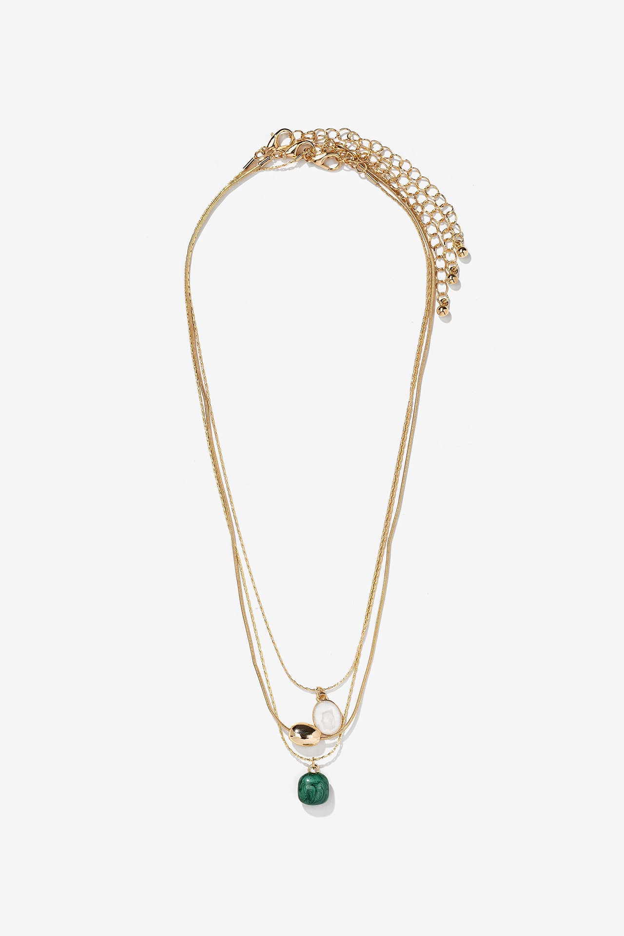 Collar Triple Esmeralda Nacarada 3837