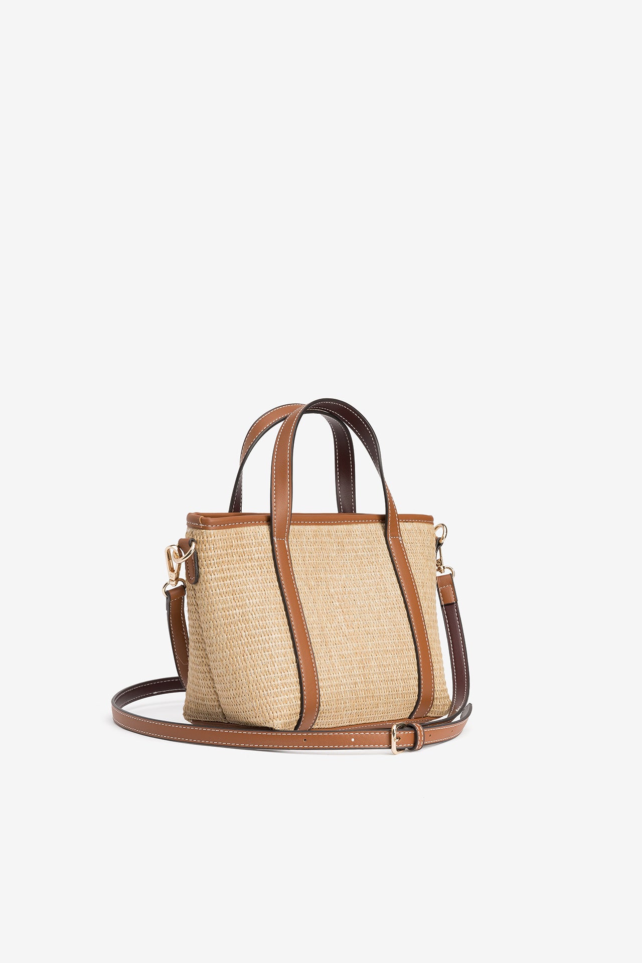 Bolso Rafia Beige Pompones 4991