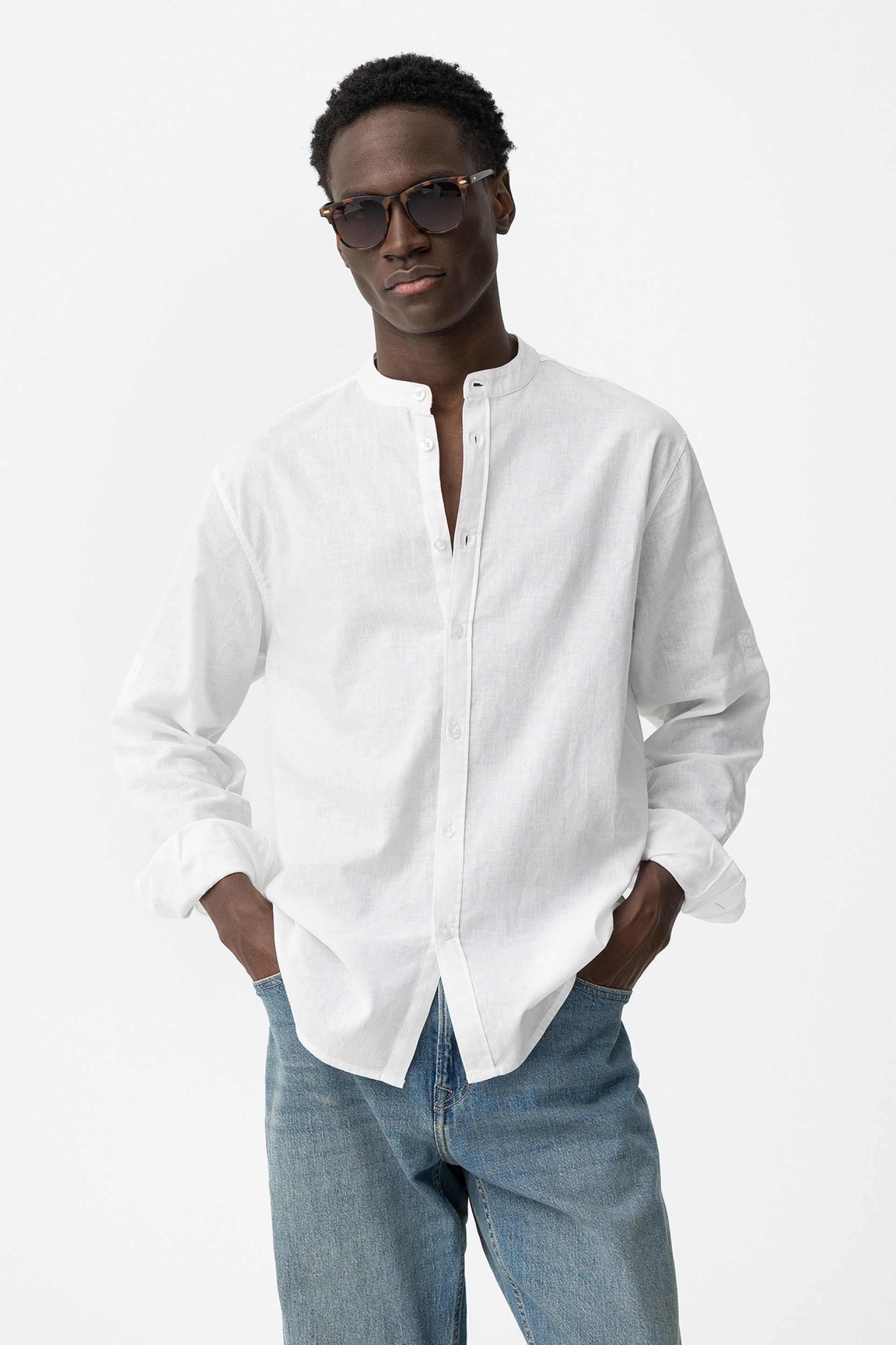 Camisa Lino Bishop Blanca