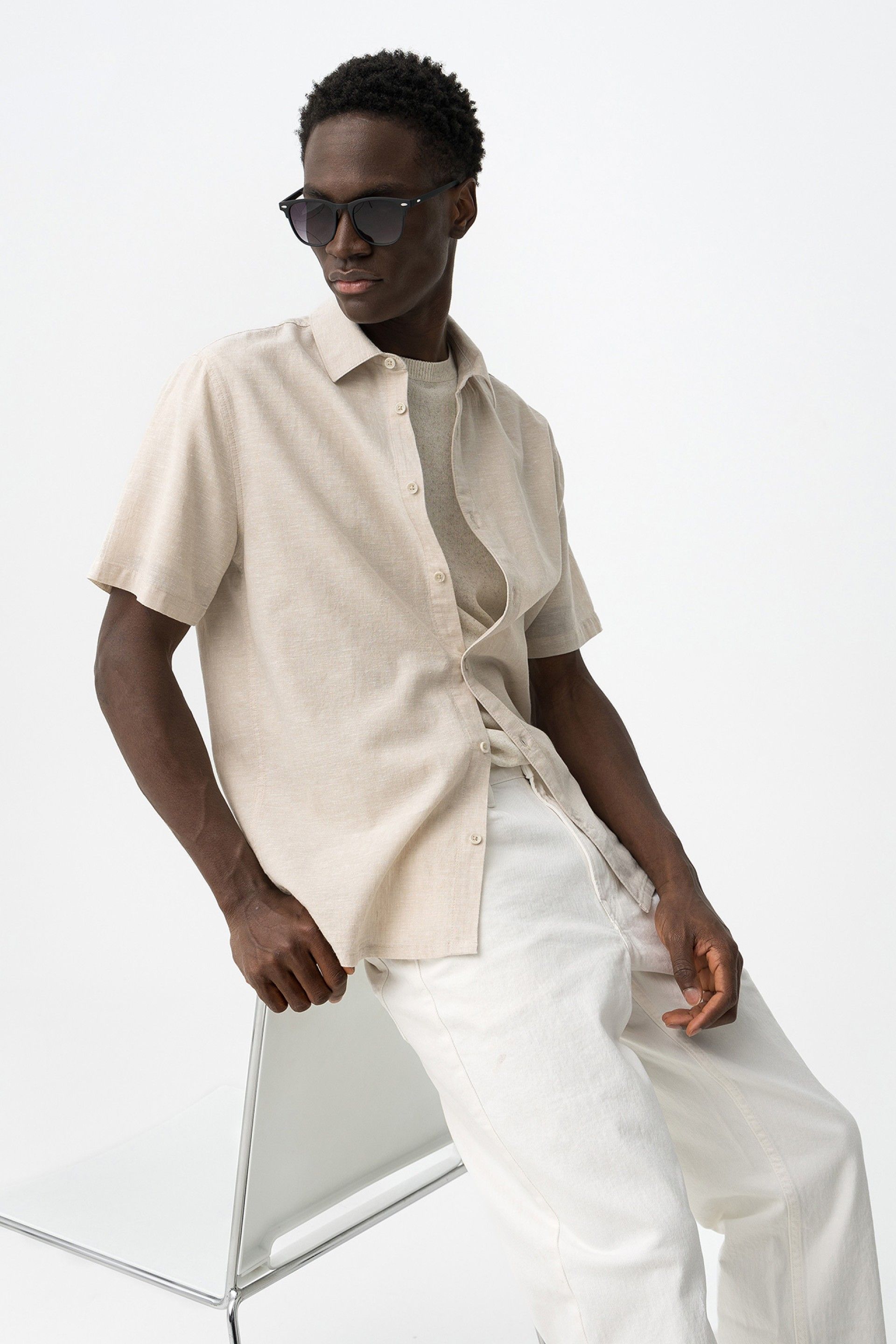 Camisa Lino Kevin Beige