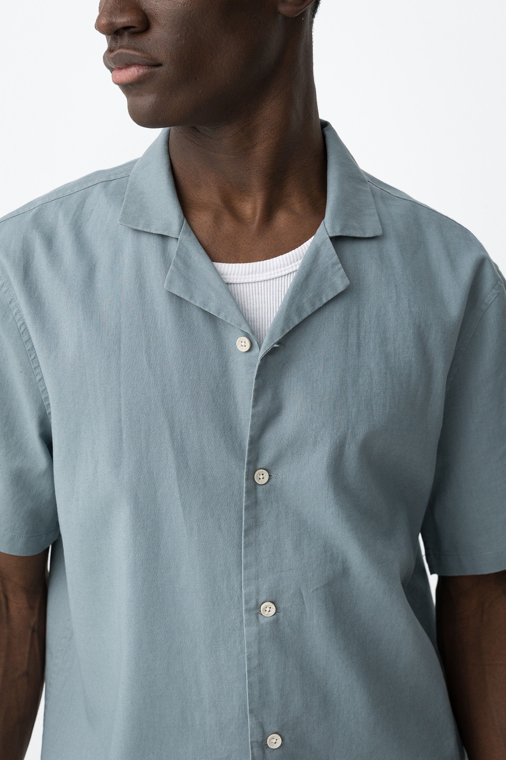 Camisa Lino Matthew Azul