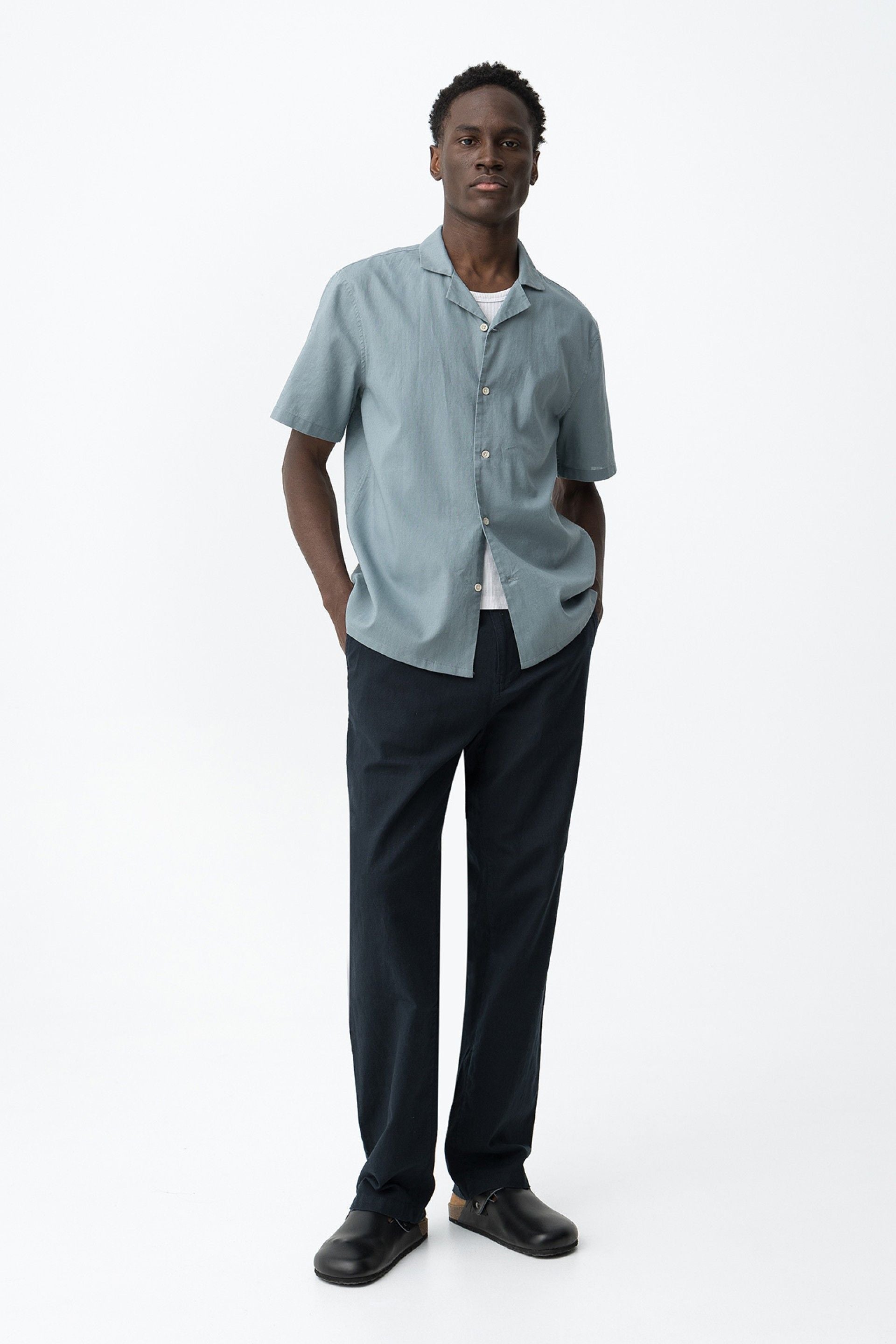 Camisa Lino Matthew Azul