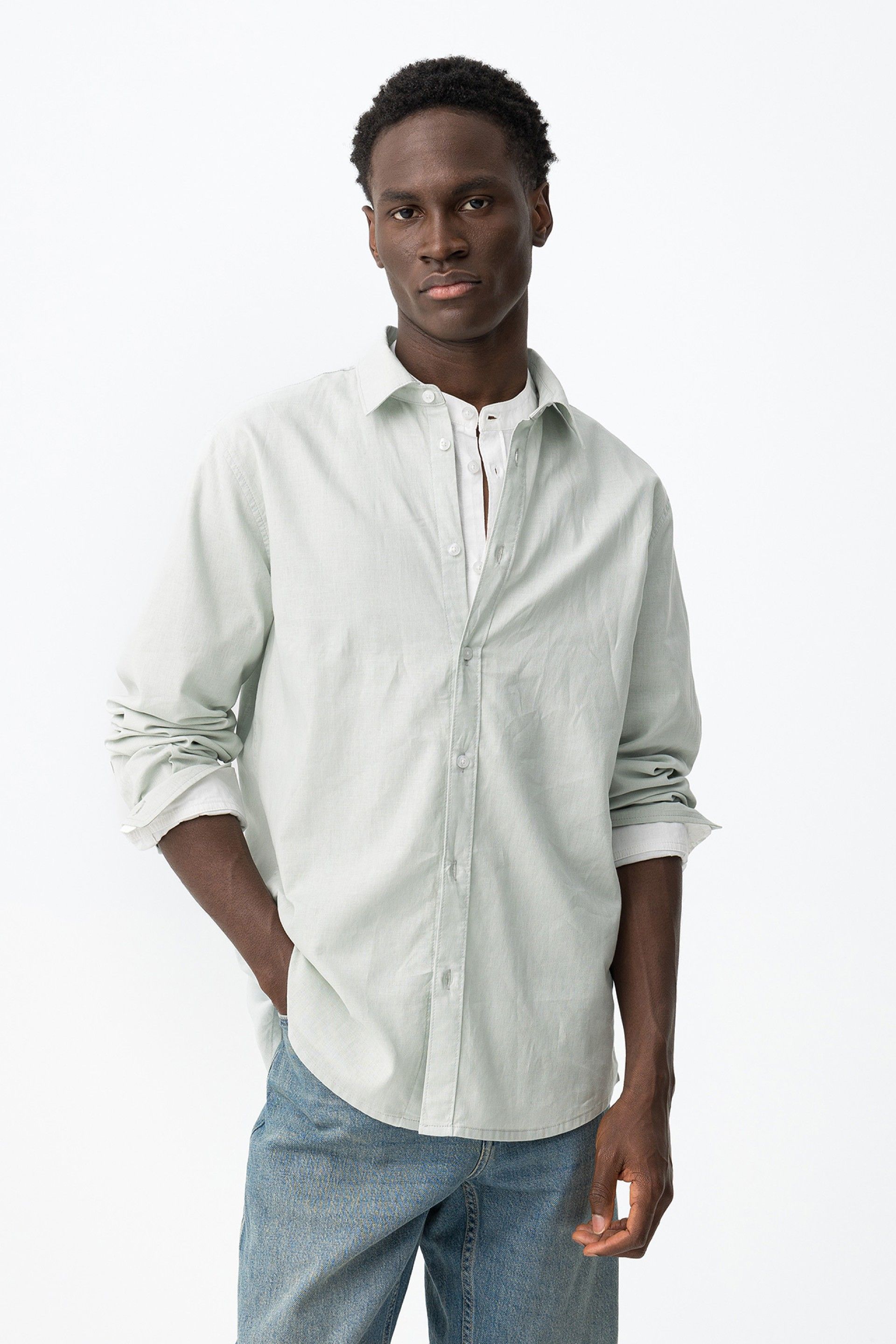 Camisa Porter Lino Pesto