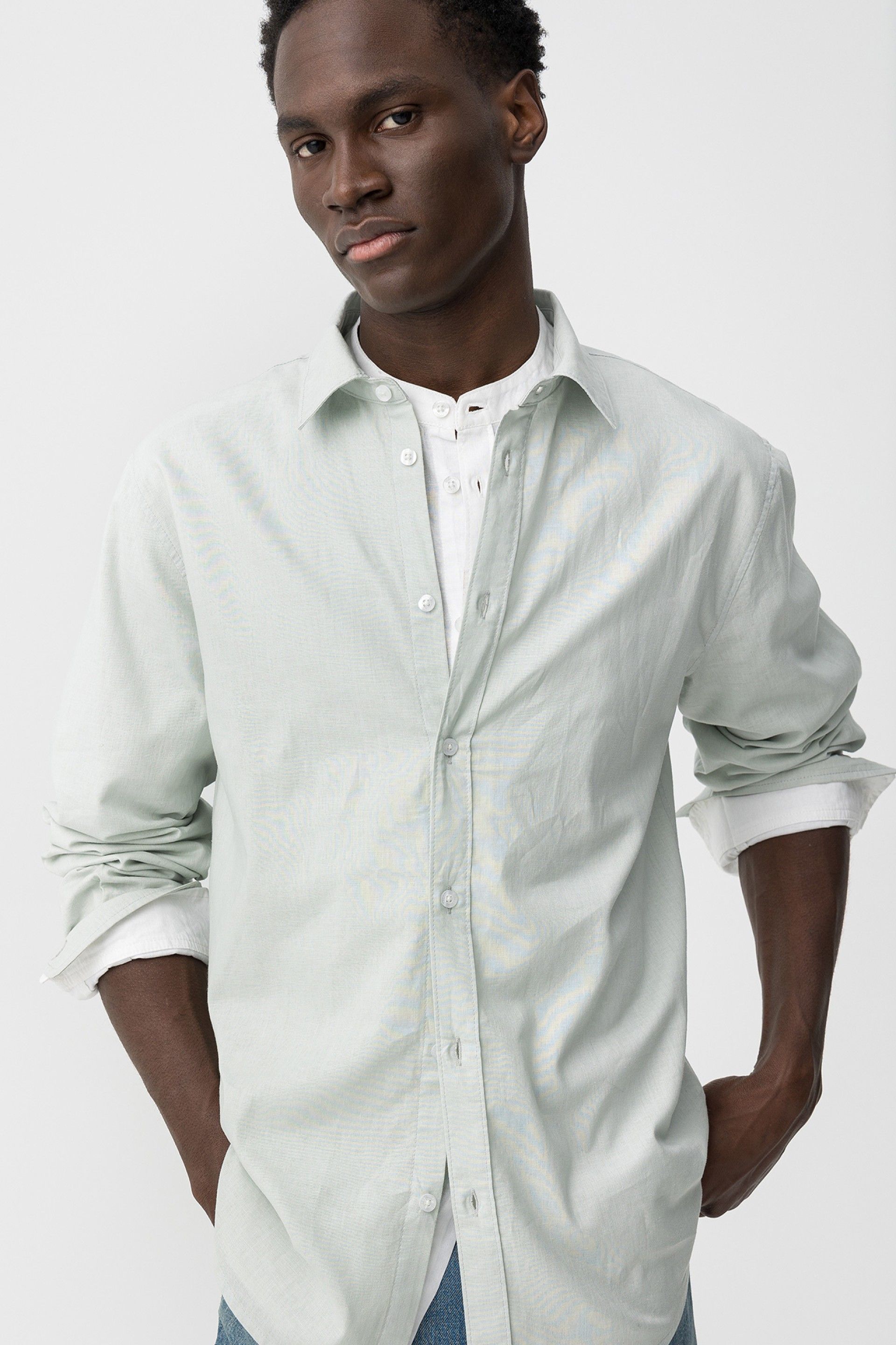 Camisa Porter Lino Pesto