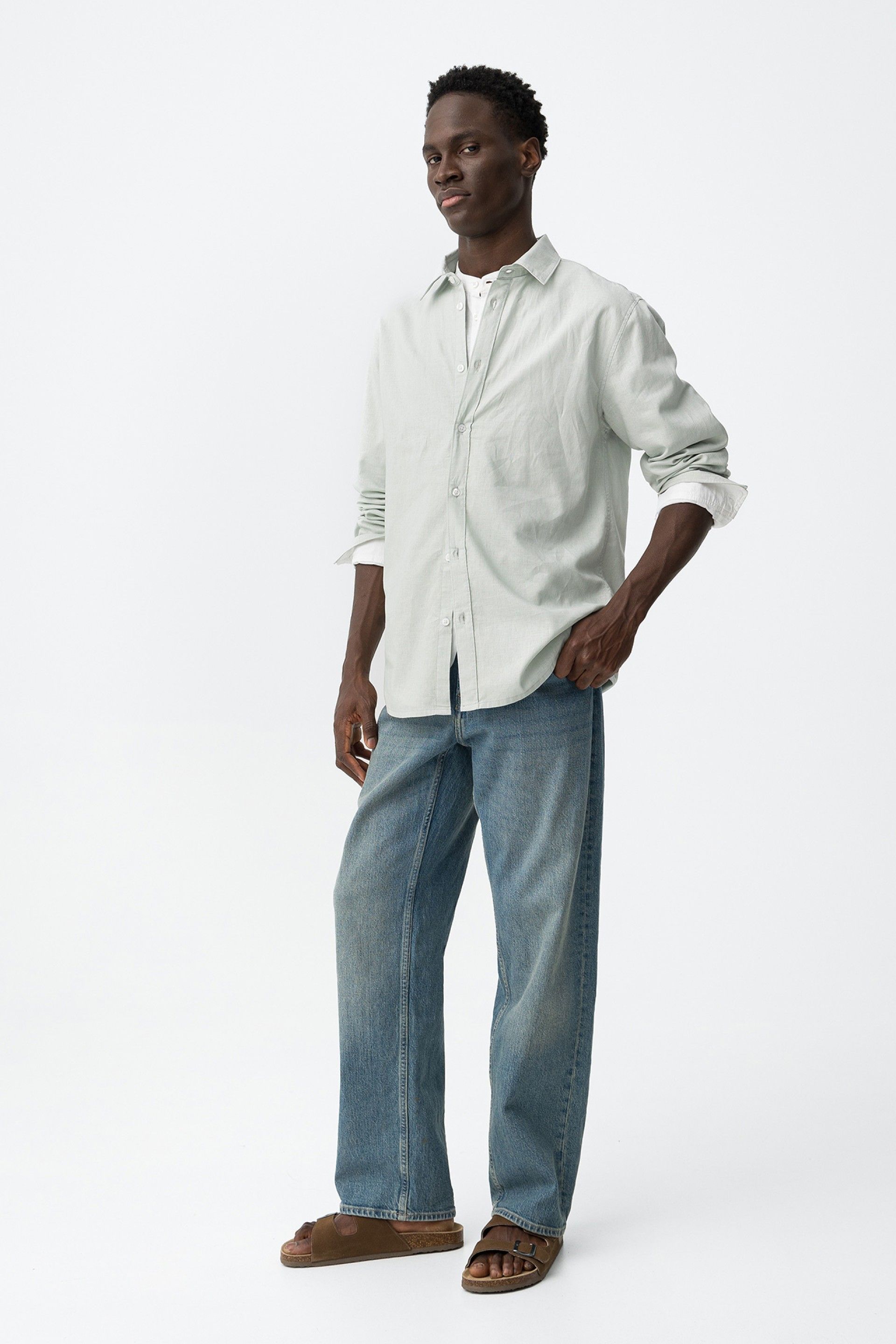 Camisa Porter Lino Pesto