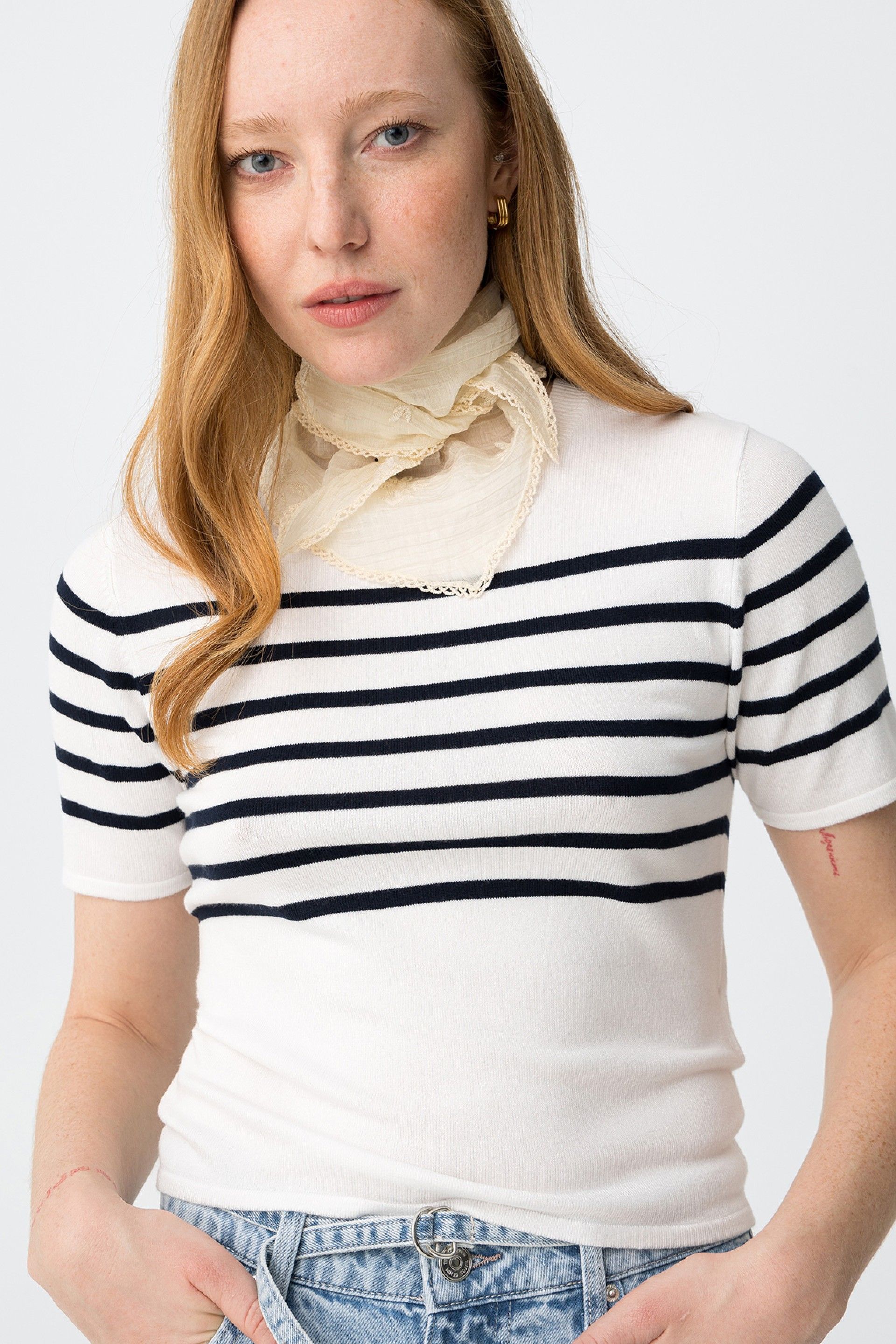 Camiseta Claudie Blanca Rayas