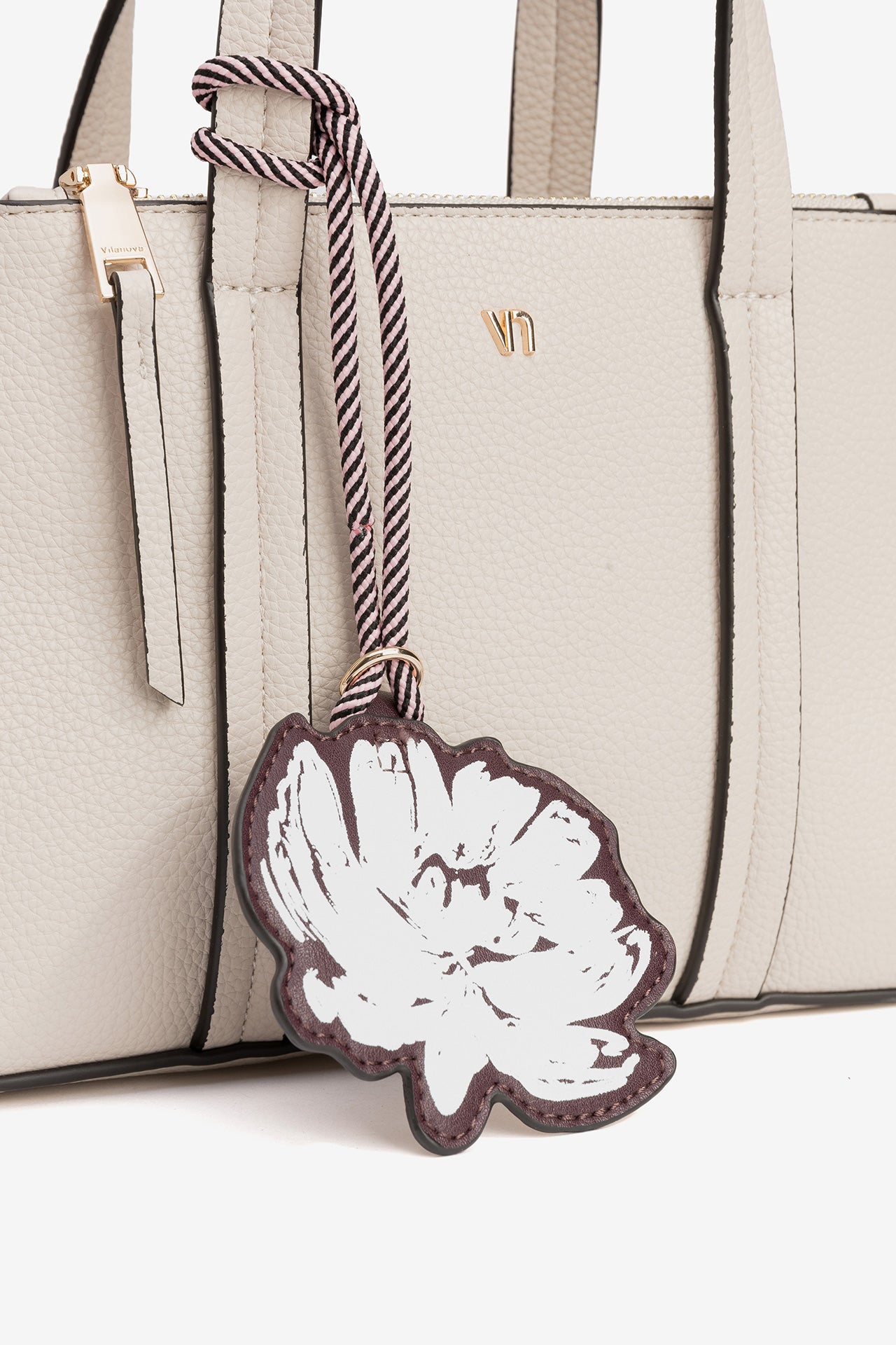 Bandolera Beige Flor 4846