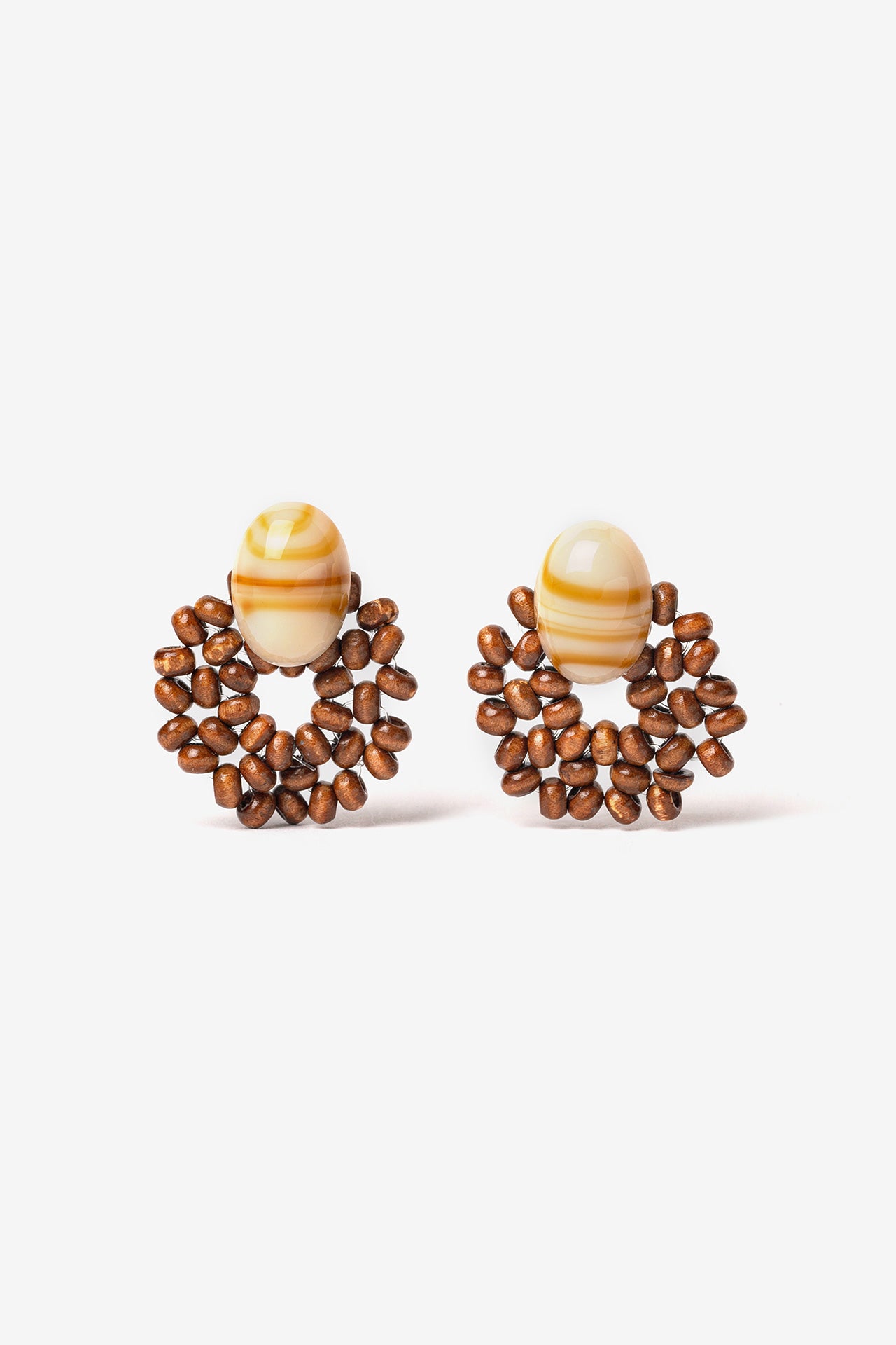 Pendientes Abalorios Marrón 4514