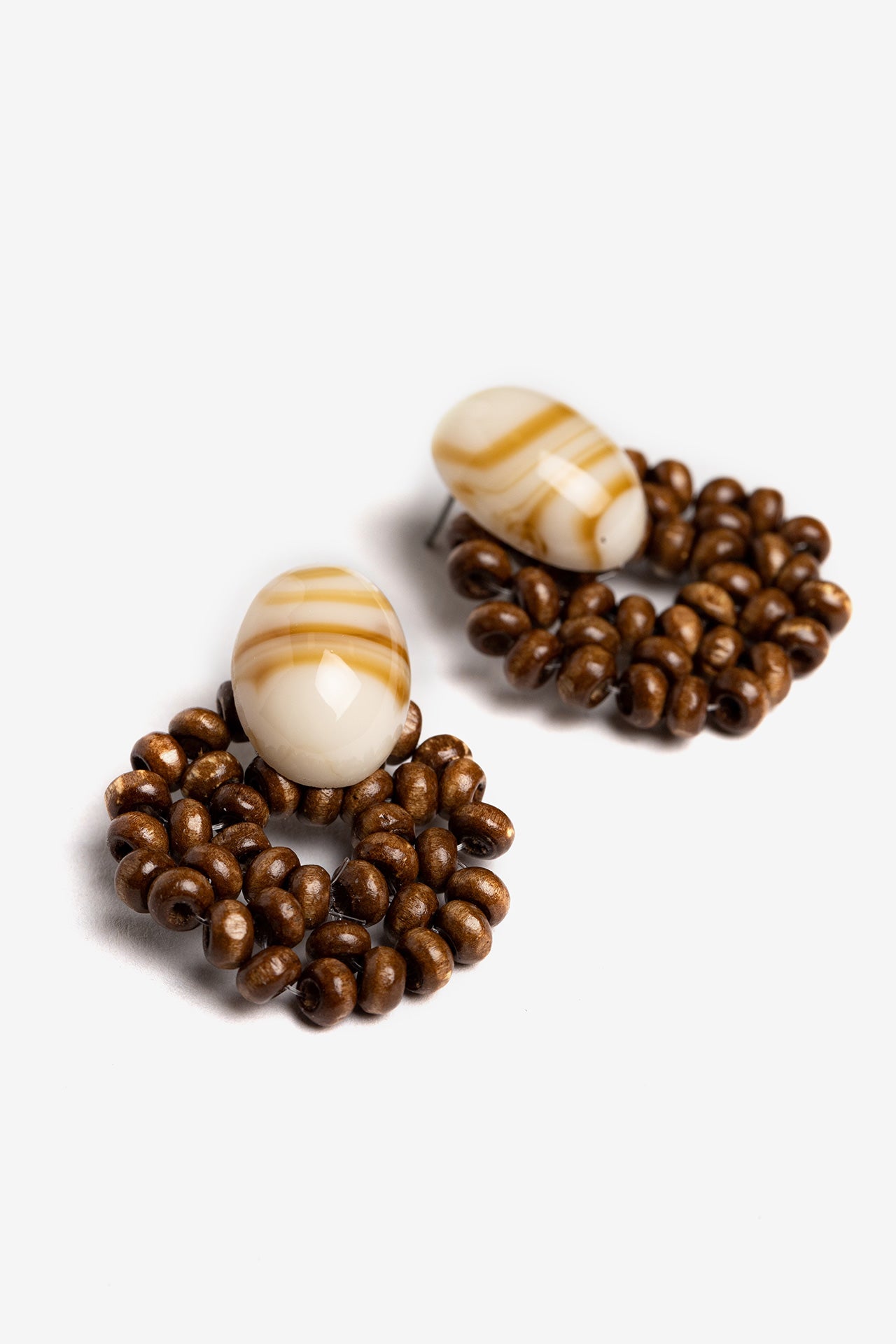 Pendientes Abalorios Marrón 4514