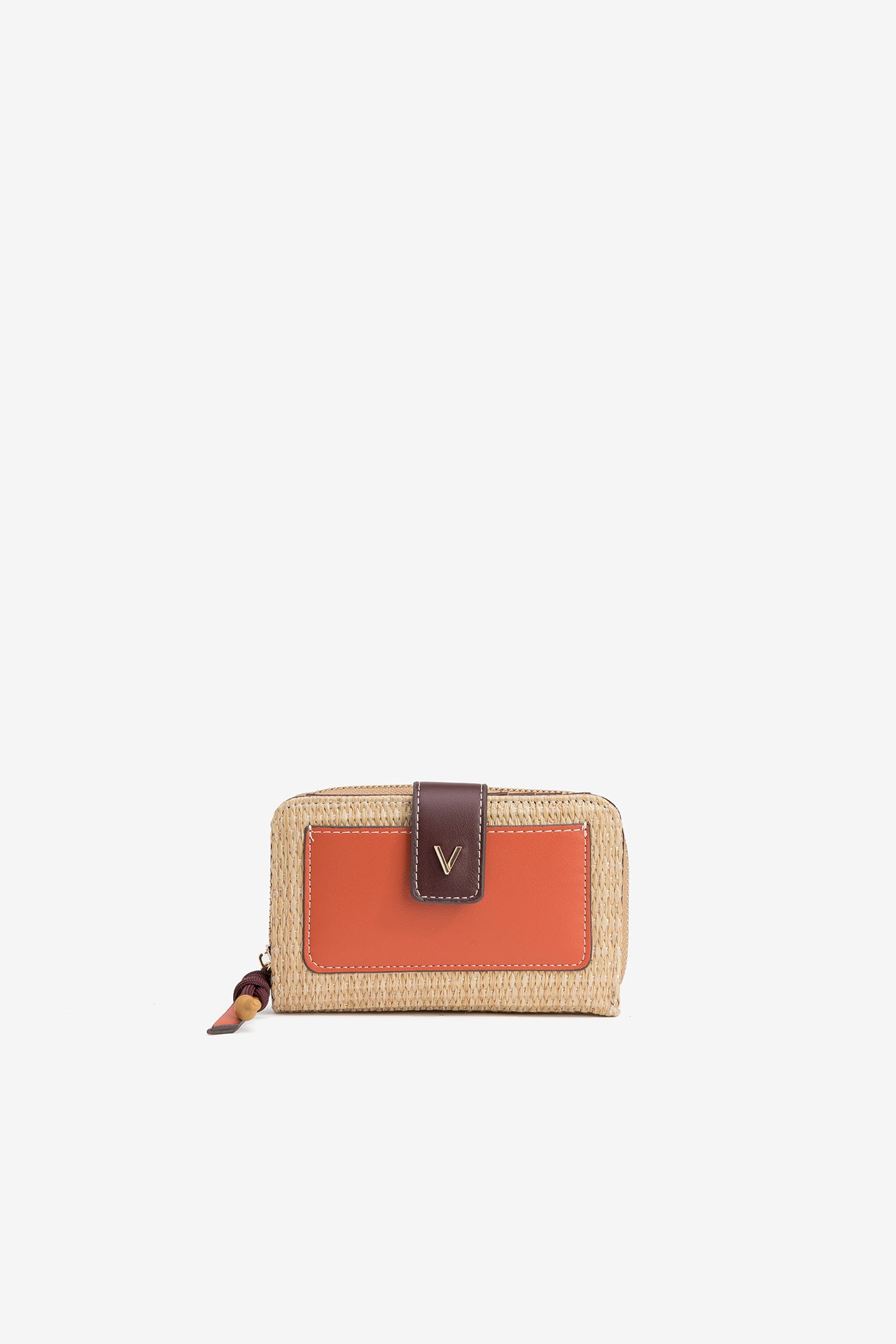 Monedero Rafia Beige/Naranja 4398