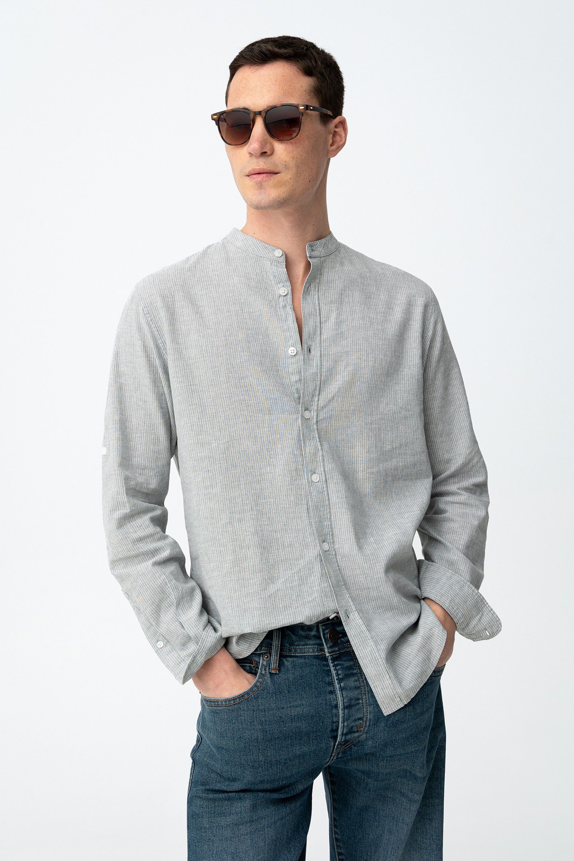 Camisa Virgil Rayas Azul