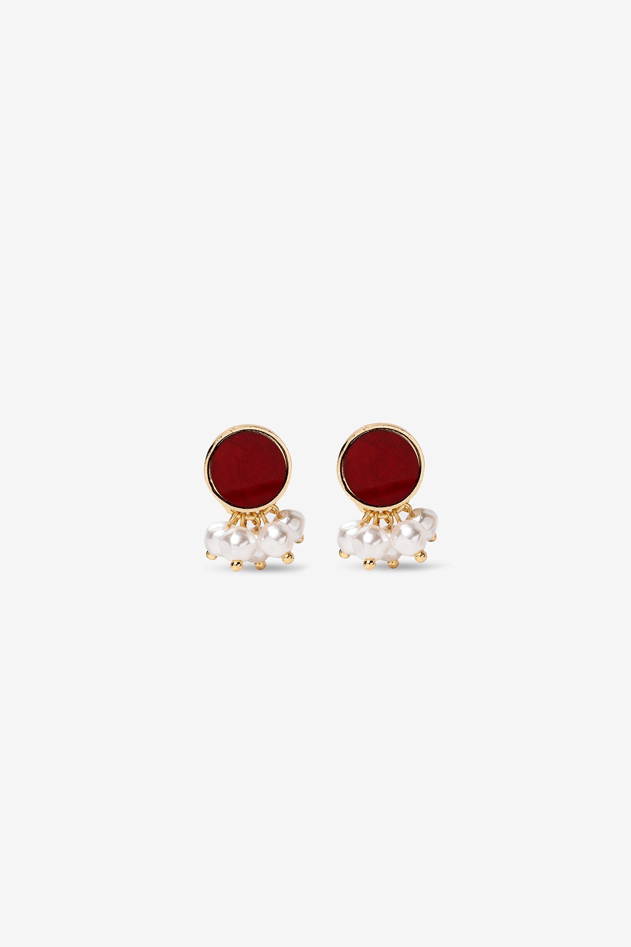 Pendientes Rojos Perlas 10344
