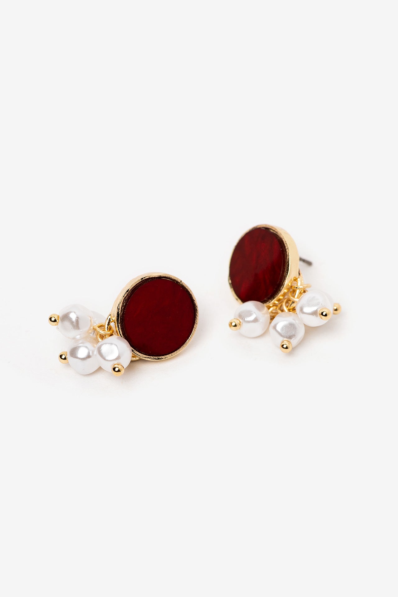 Pendientes Rojos Perlas 10344