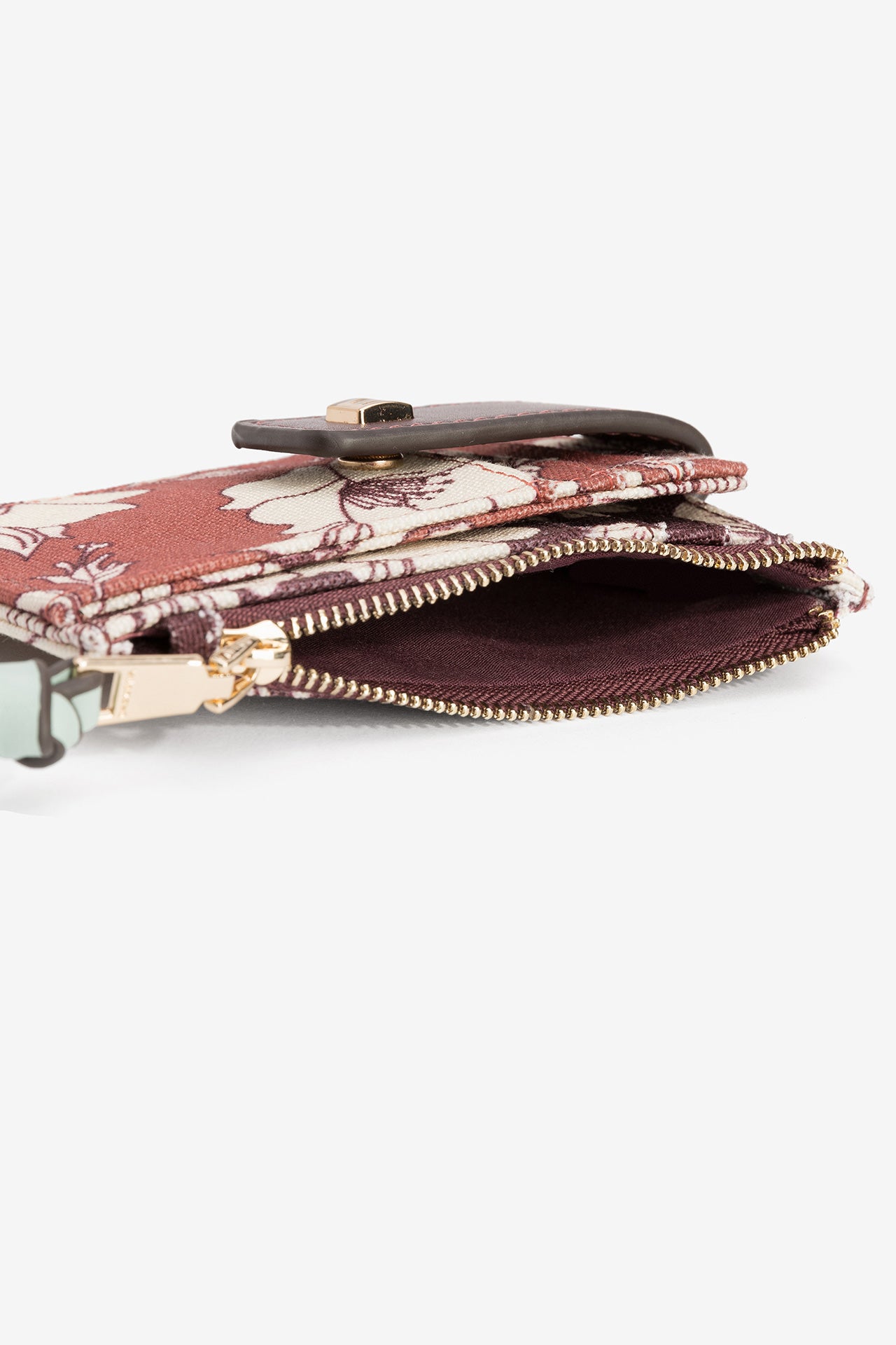 Monedero/Tarjetero Floral Morado/Teja 4408