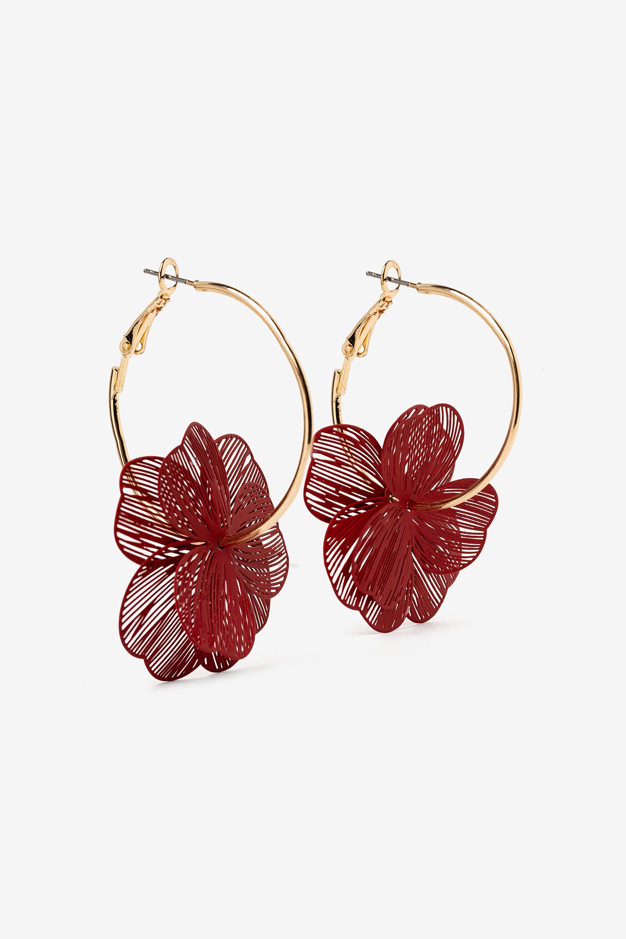 Pendientes Rojo Flor 10466