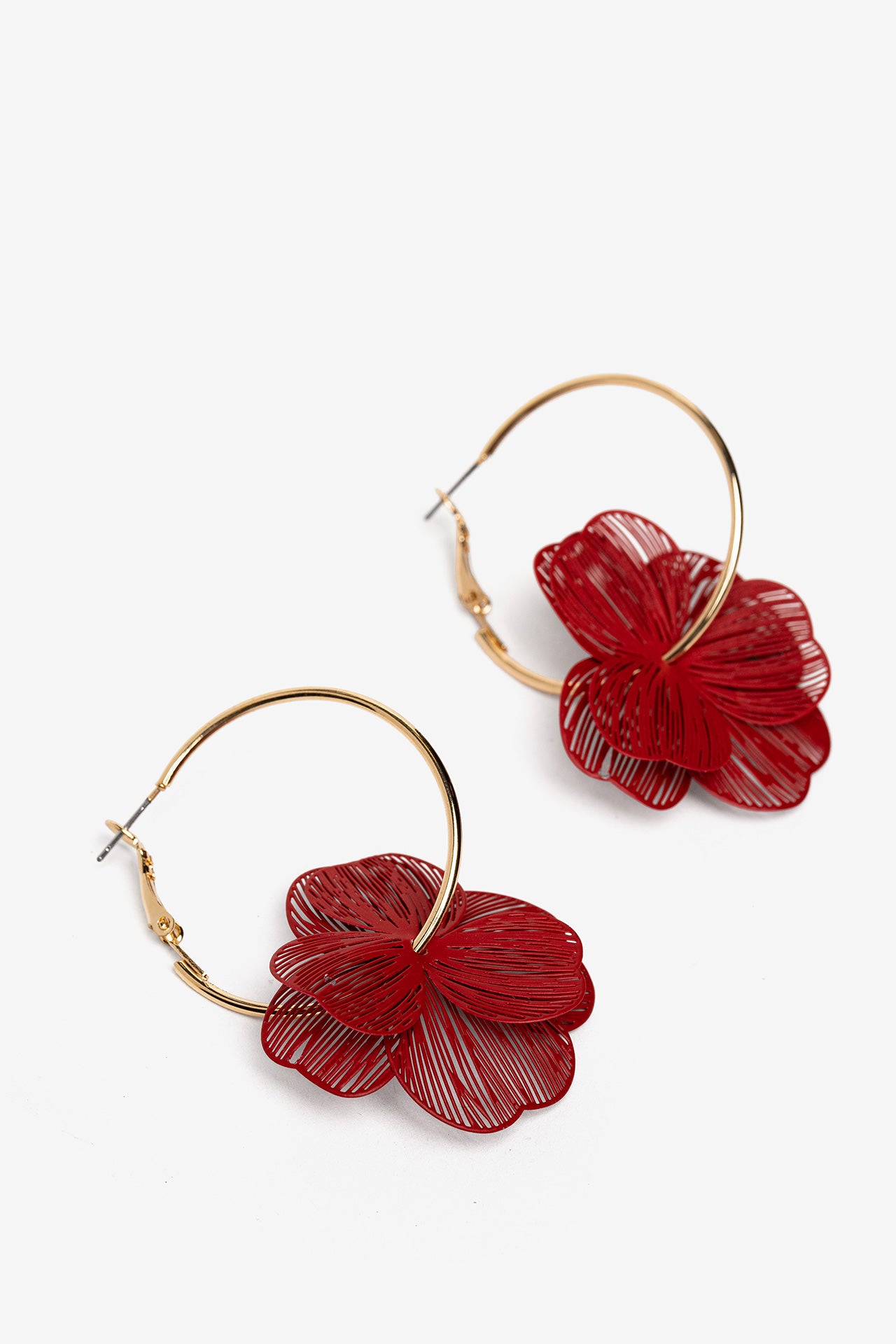 Pendientes Rojo Flor 10466