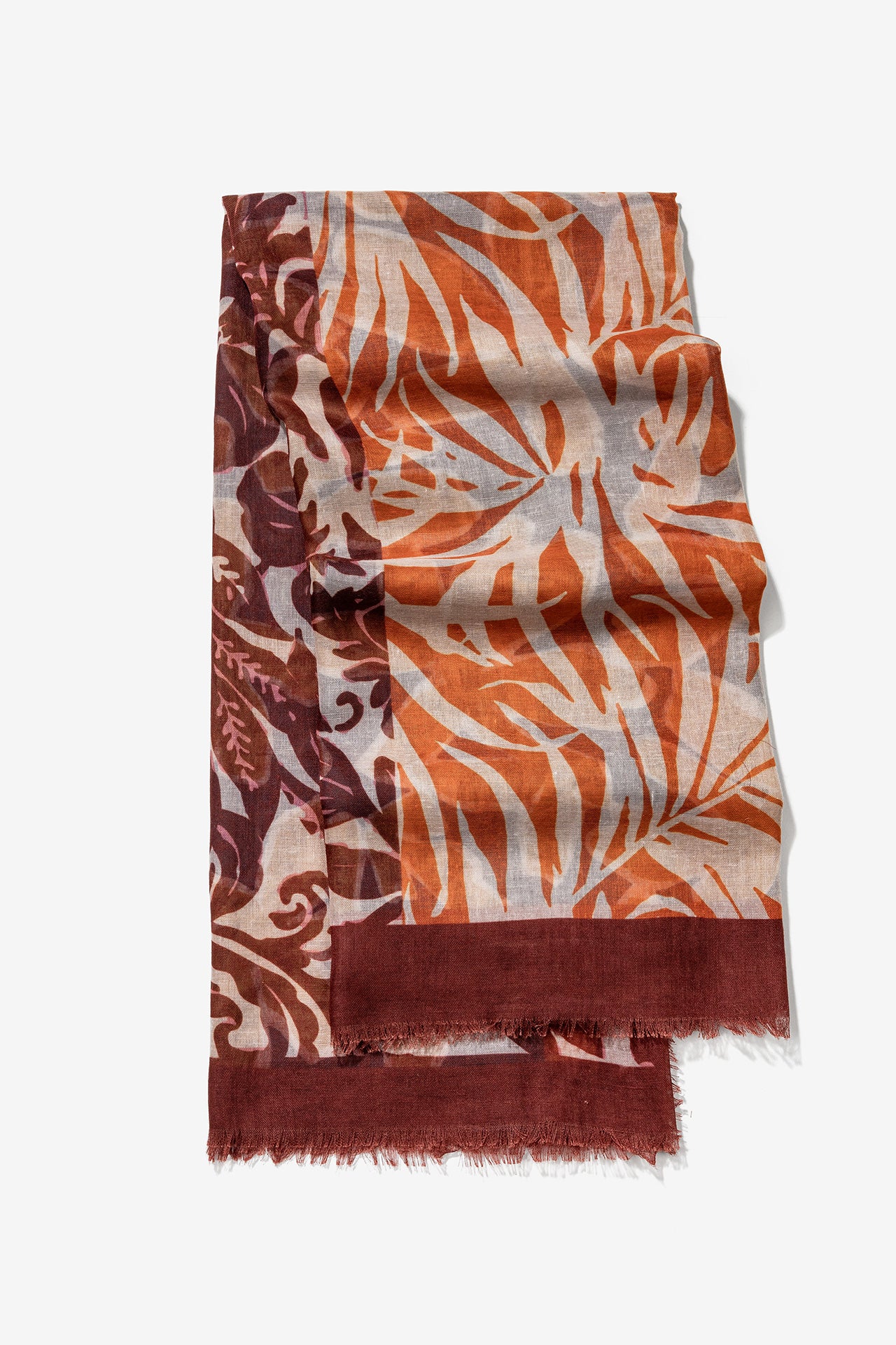 Pañuelo Grande Floral Teja 2673
