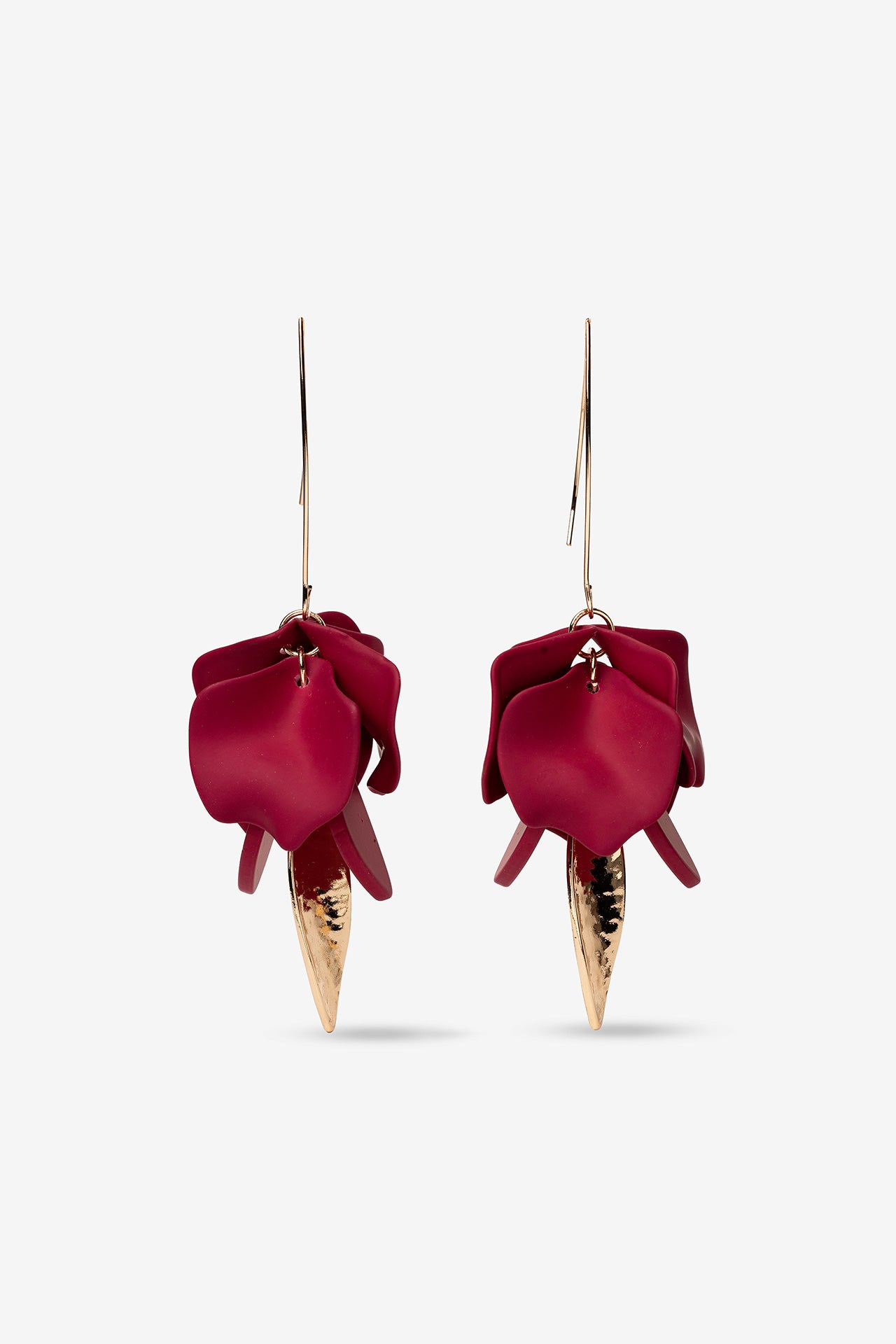 Pendientes Pétalos Fucsia/Dorado 10472