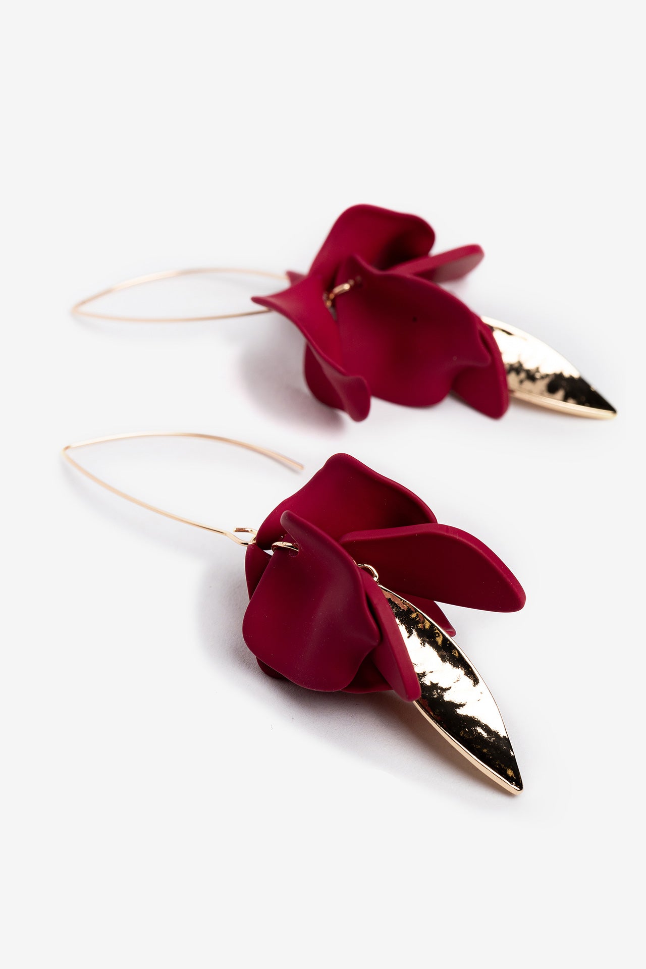 Pendientes Pétalos Fucsia/Dorado 10472