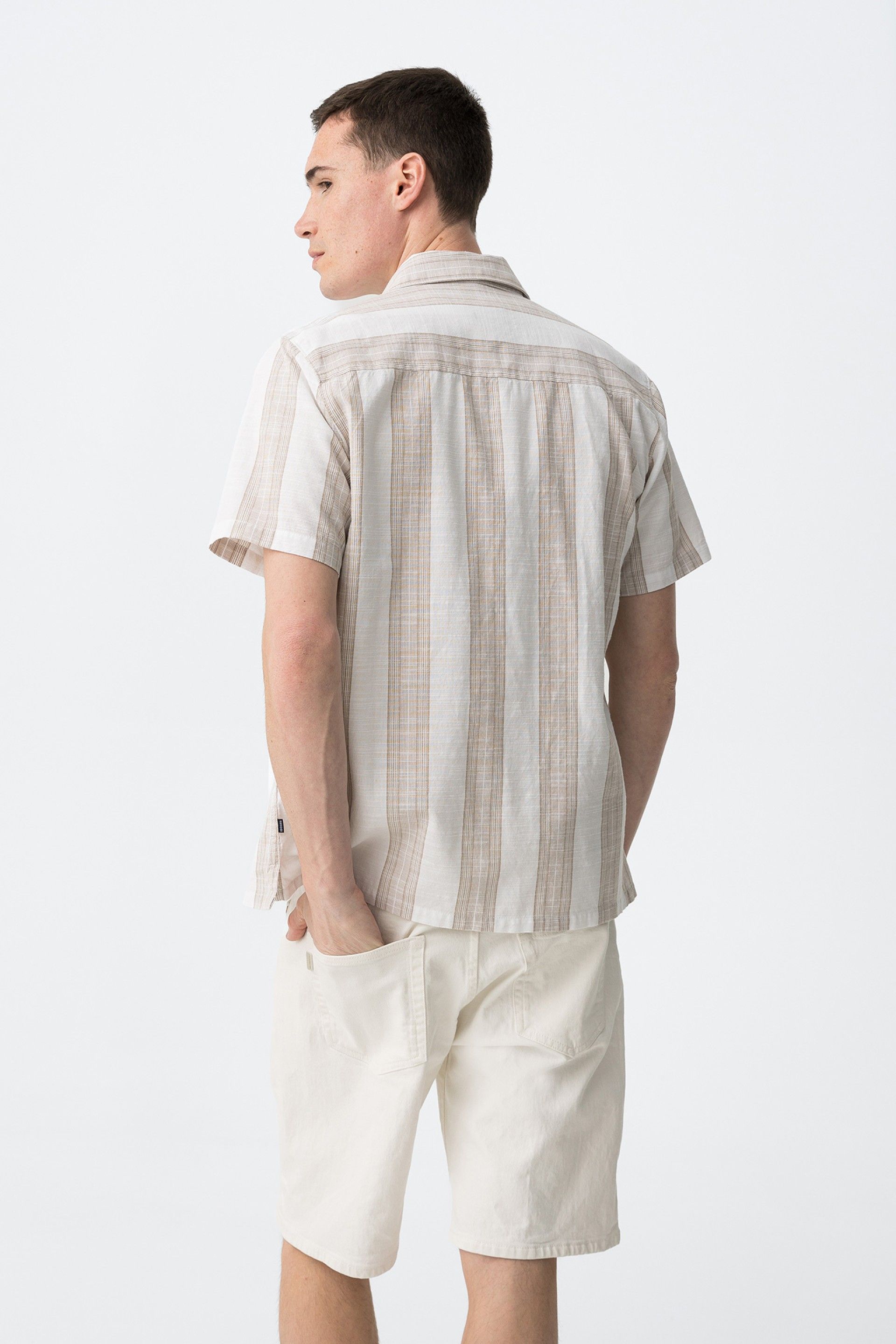 Camisa Mauritz Rayas Beige