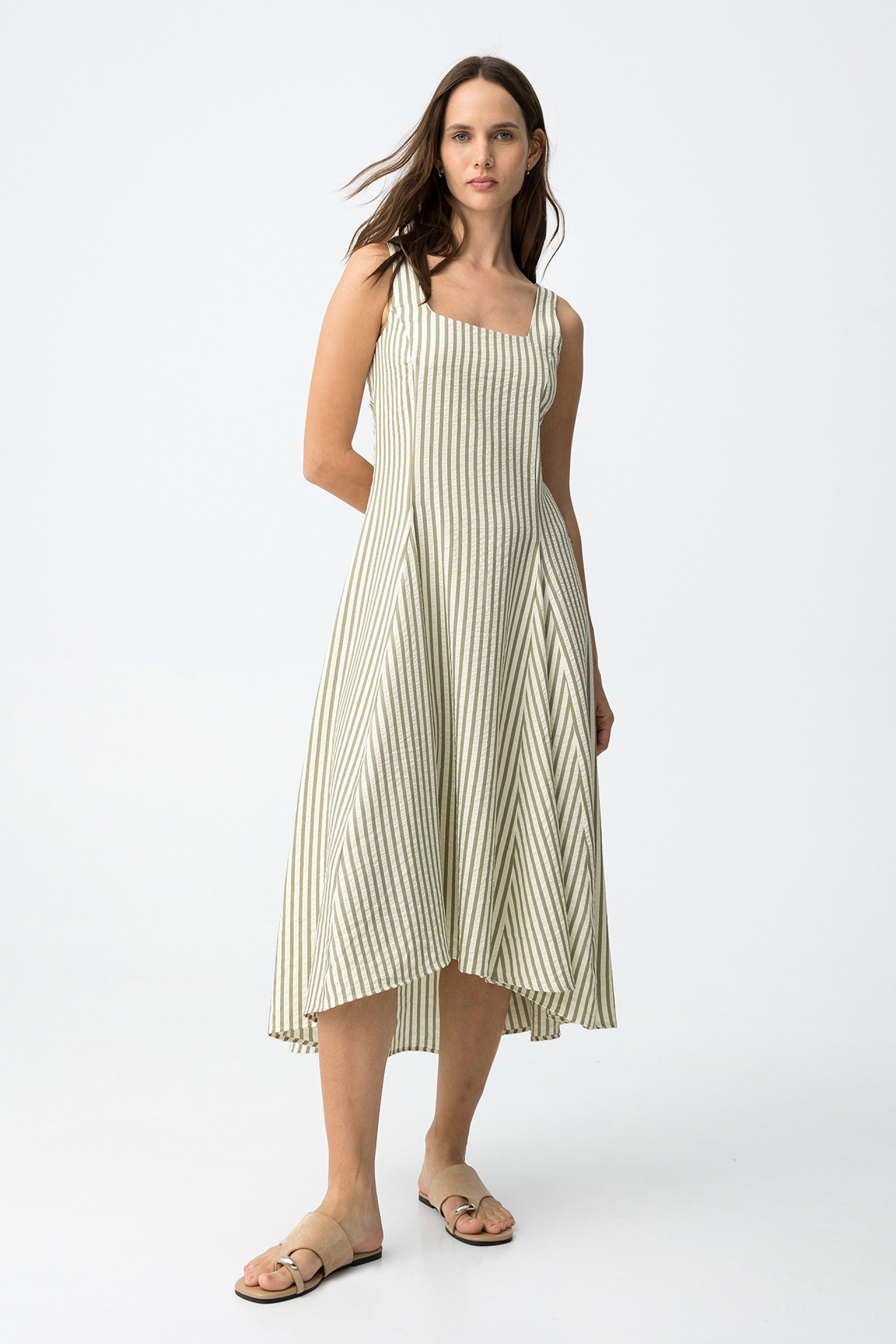 Vestido Paloma Rayas Verde