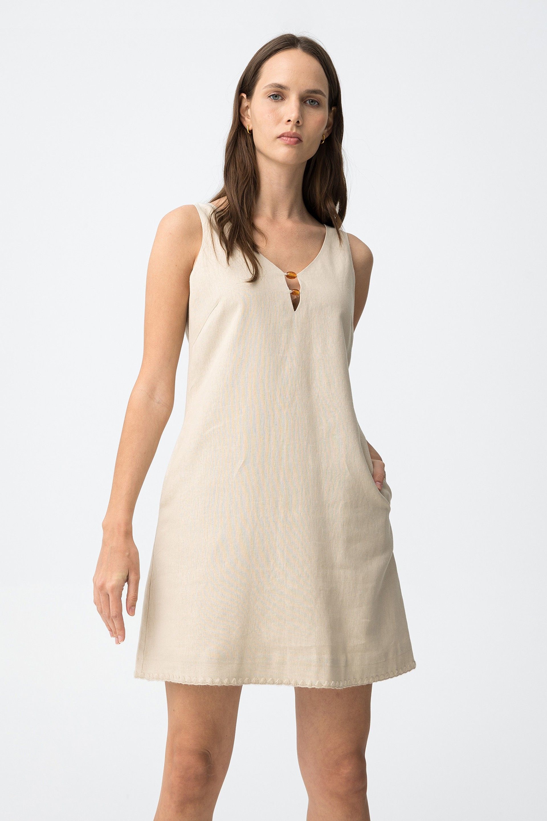Vestido Lino Patagonia Beige