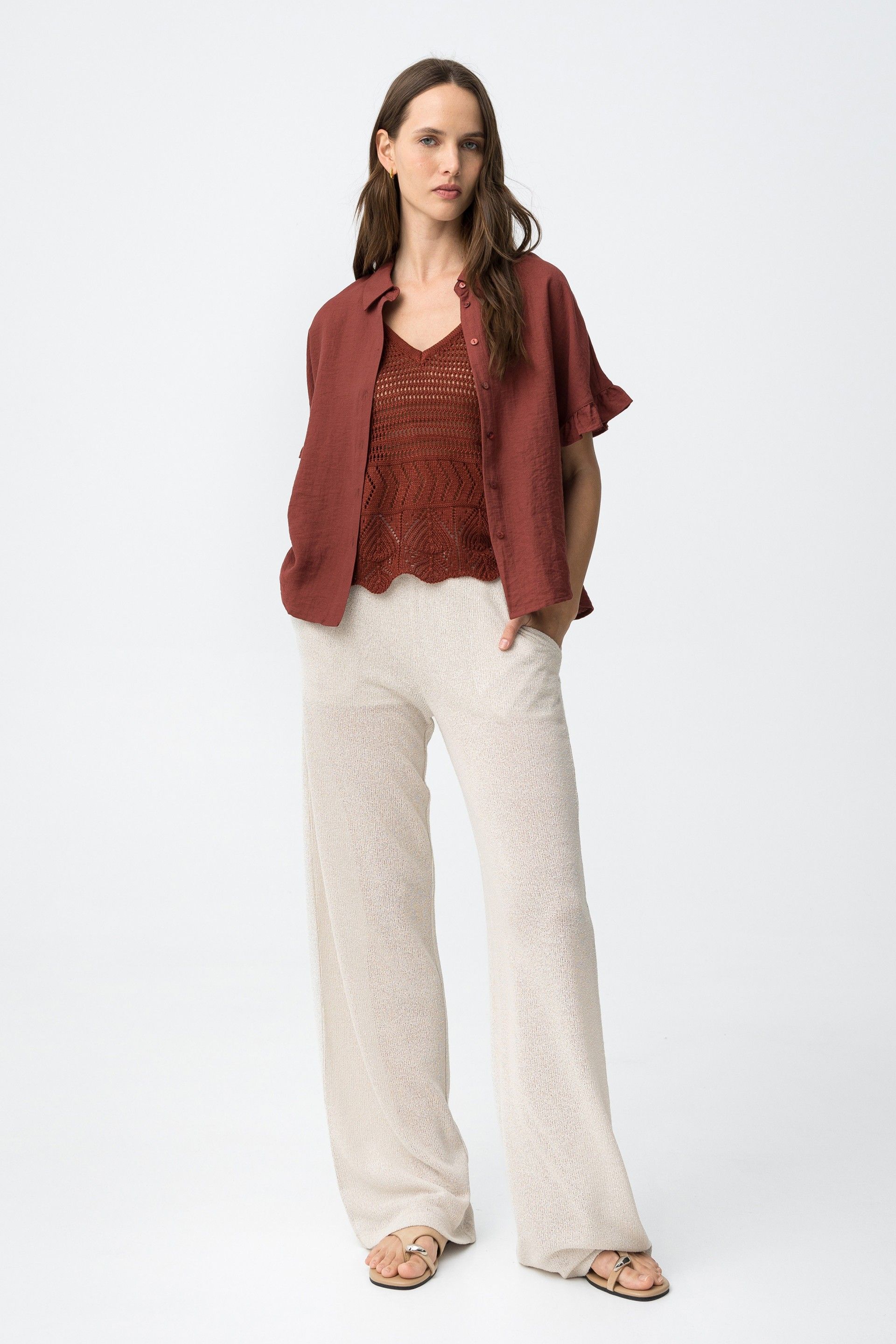 Pantalón Punto Taky Beige