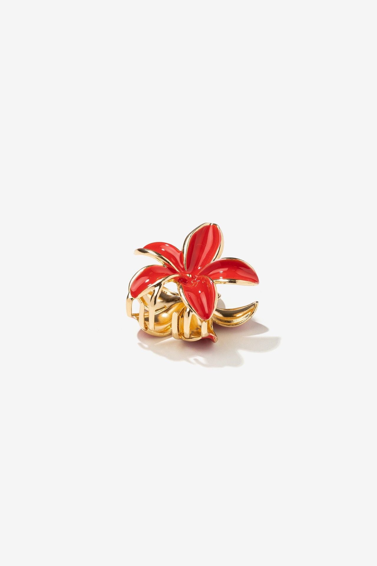Pinza Flor Rojo Dorado