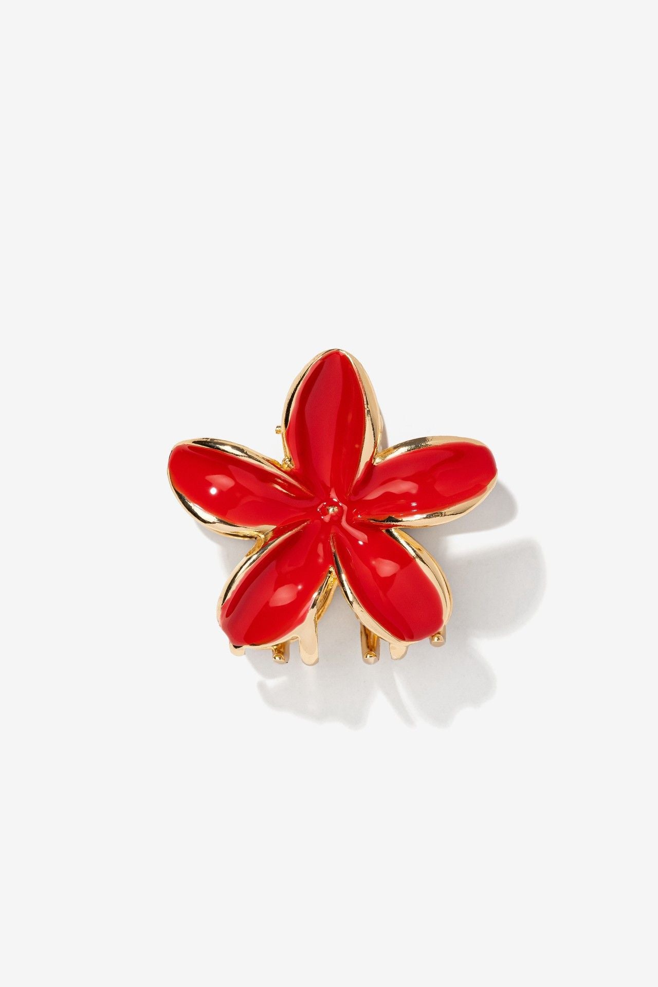 Pinza Flor Rojo Dorado