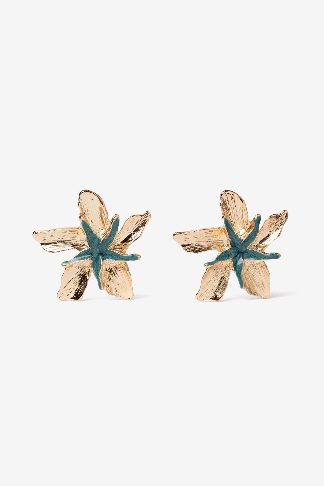 Pendientes Flor Verde/Dorado 10567