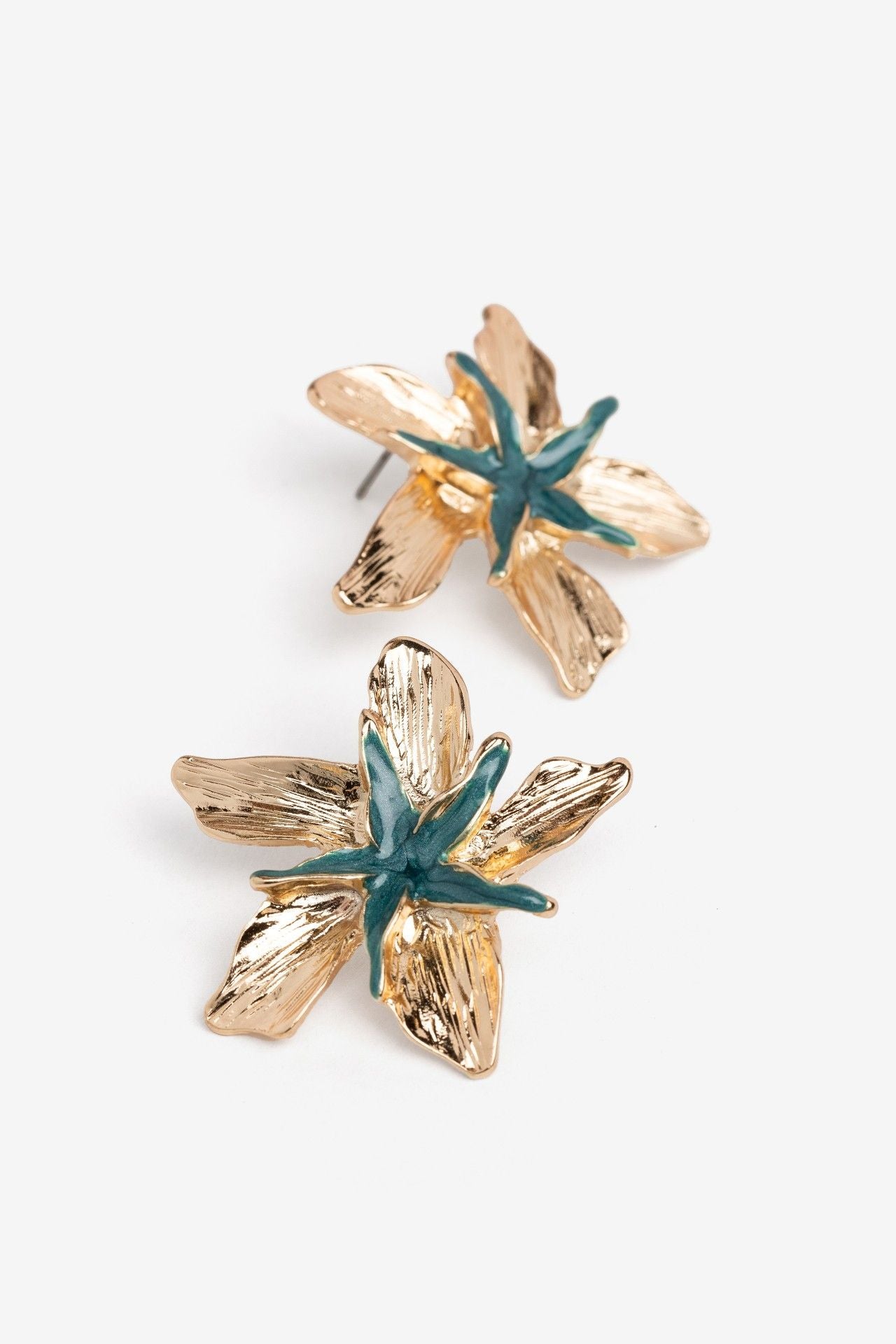 Pendientes Flor Verde/Dorado 10567