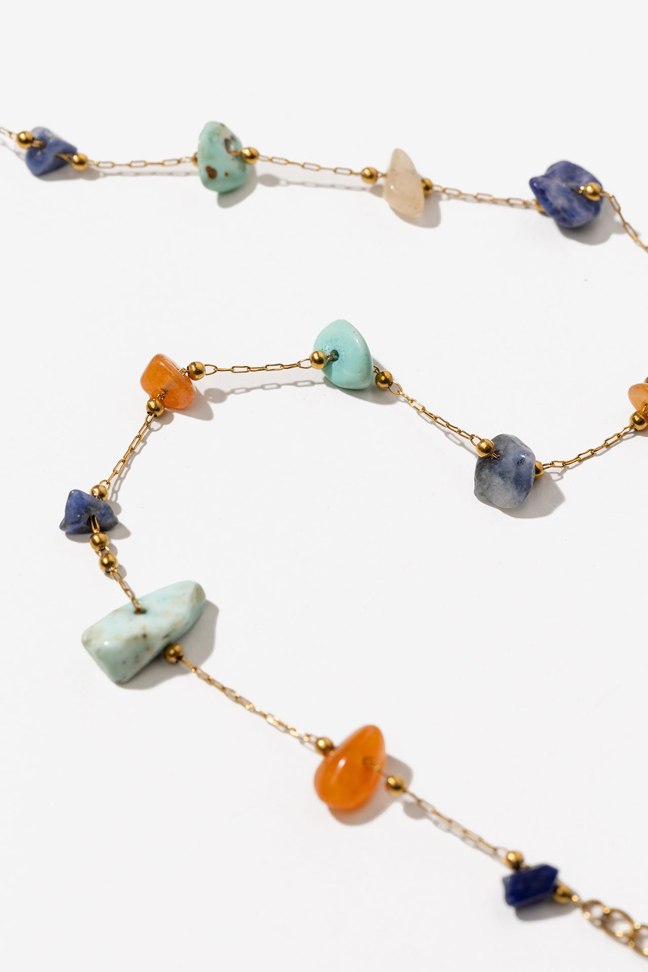 Collar Dorado Piedras Colores 3178