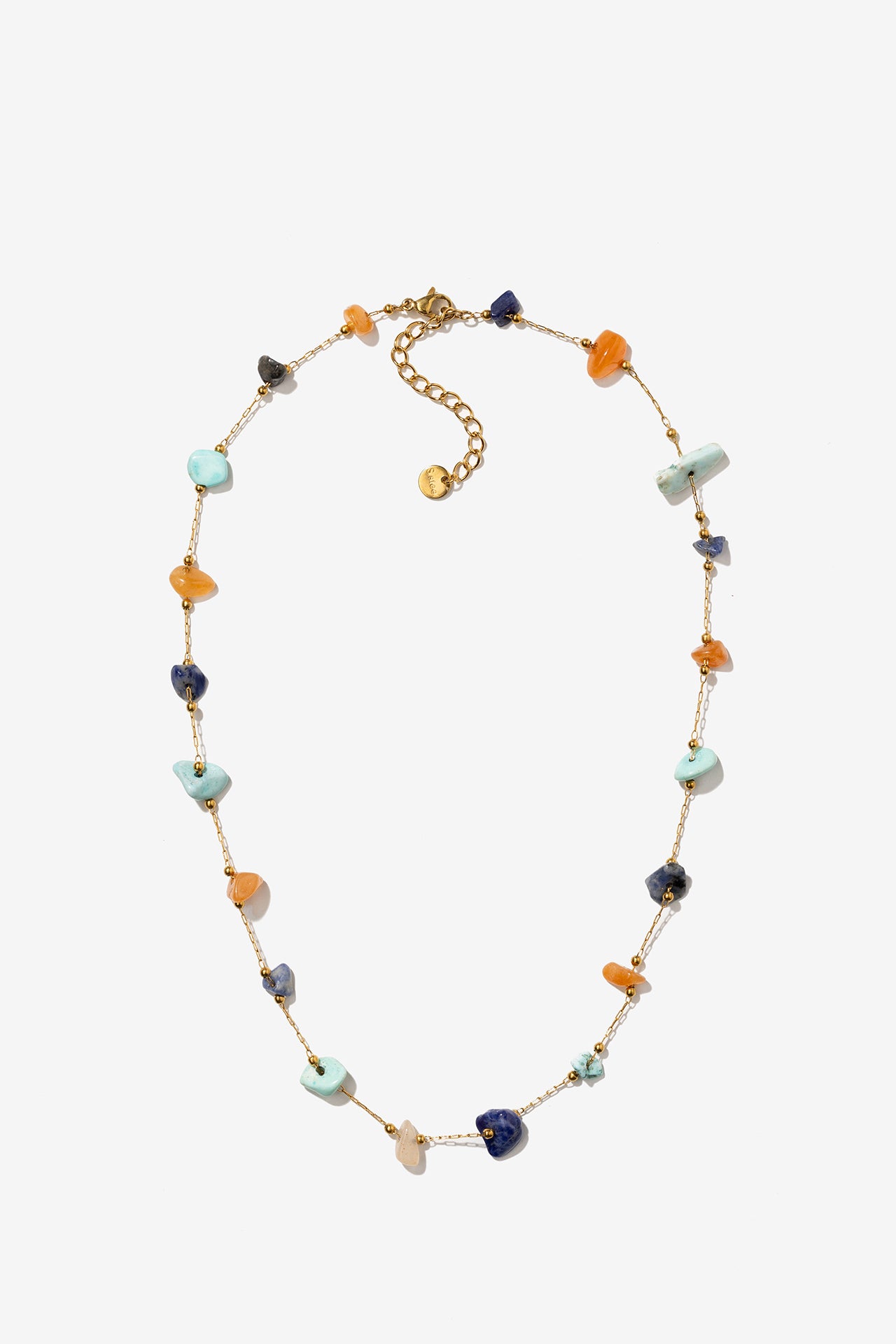 Collar Dorado Piedras Colores 3178