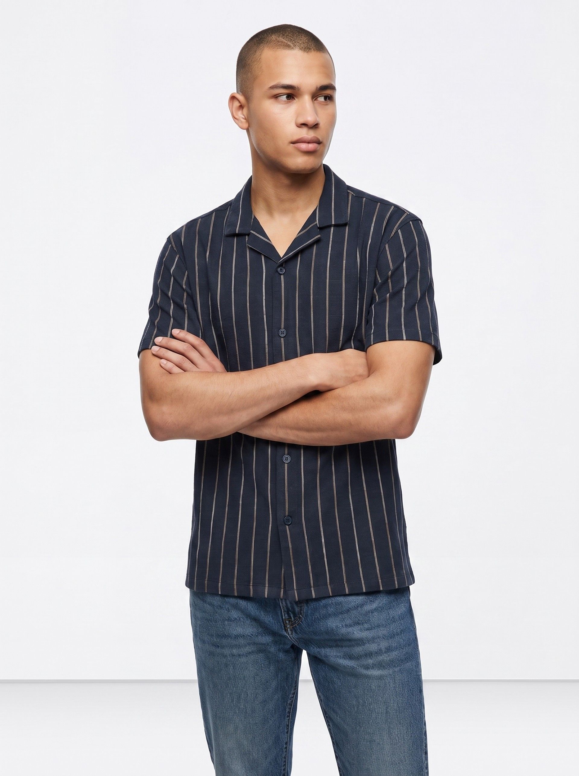 Camisa Rayas Sevilla Marino