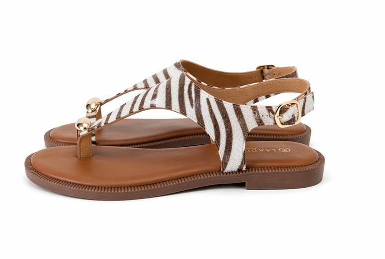 Sandalia Cebra Camel Anillo