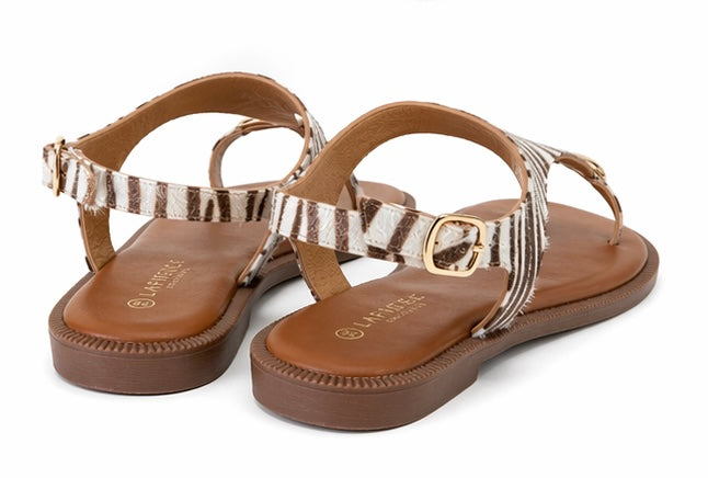 Sandalia Cebra Camel Anillo