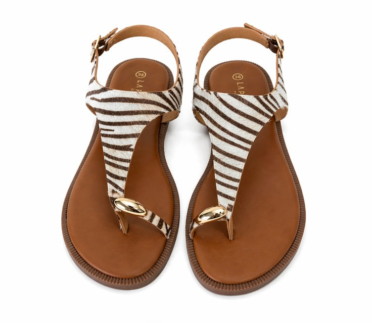 Sandalia Cebra Camel Anillo