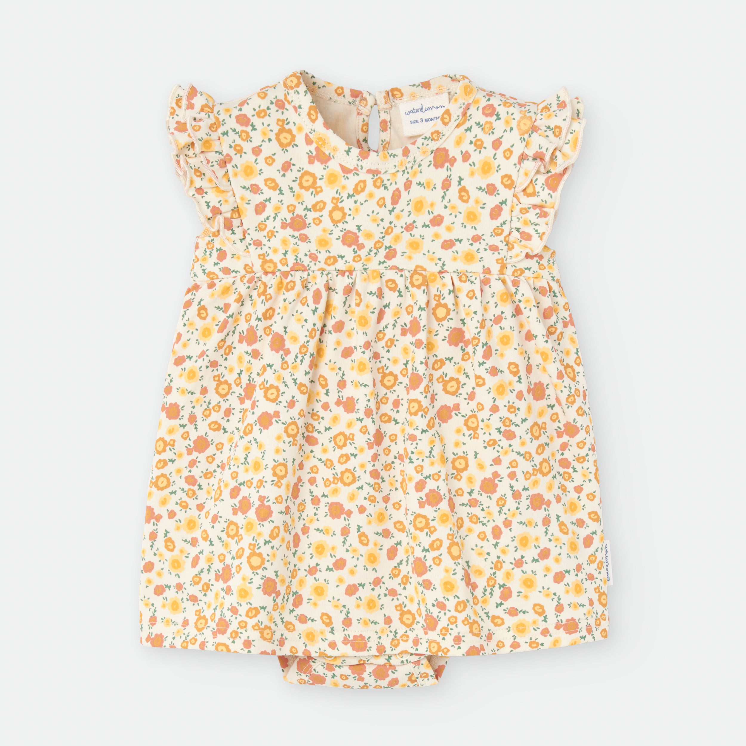 Vestido Florecitas Naranja Baby