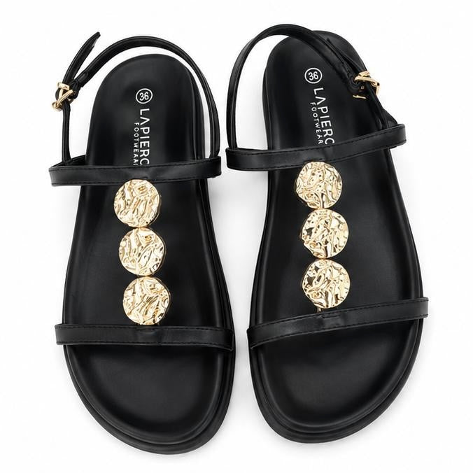 Sandalia Negras Moneda