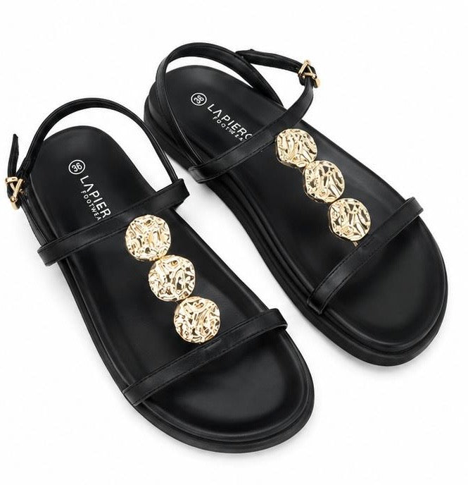 Sandalia Negras Moneda