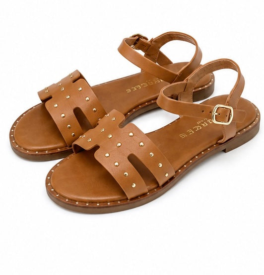 Sandalia Camel H Tachuelas