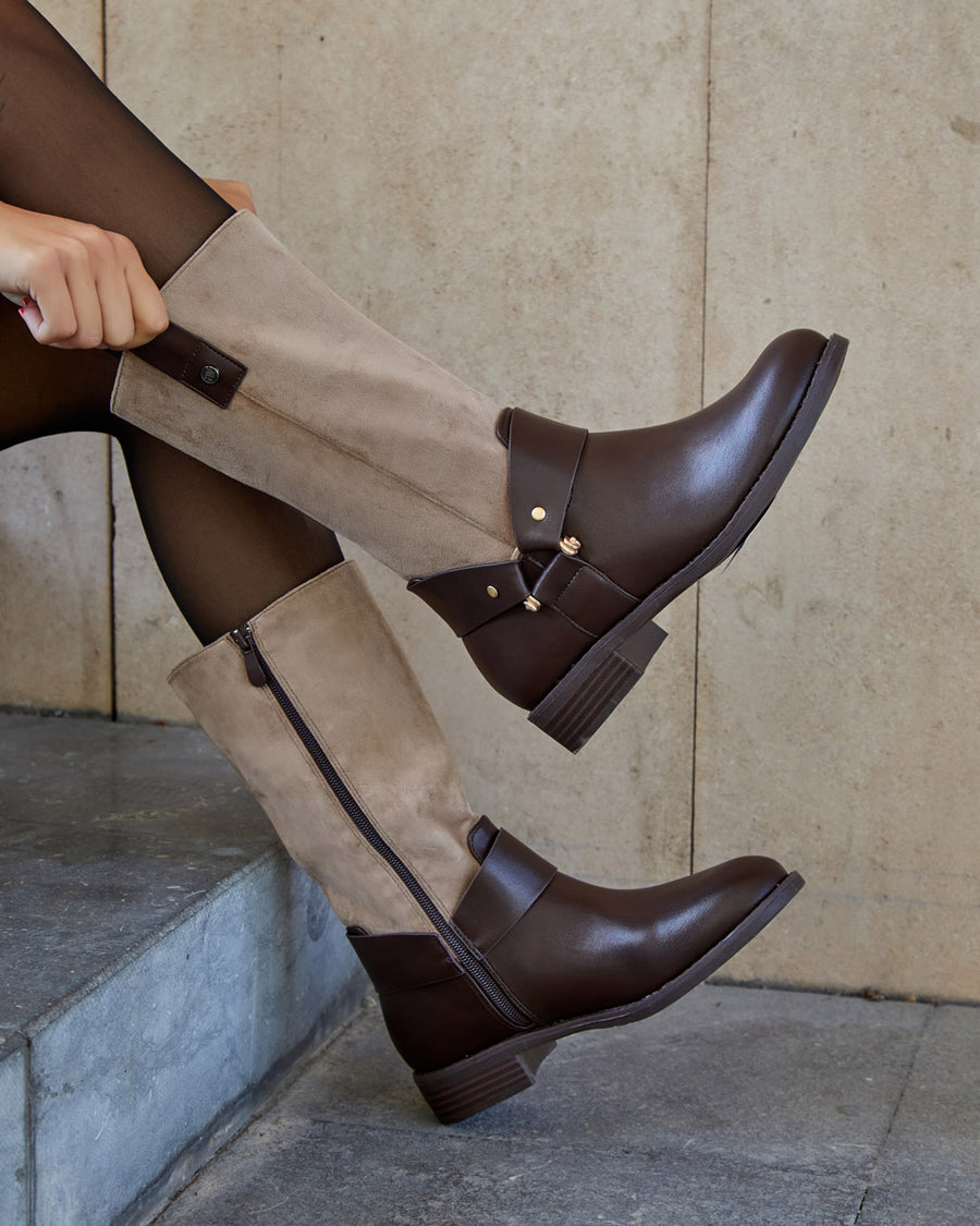 Botas bicolor Marrón Tierra