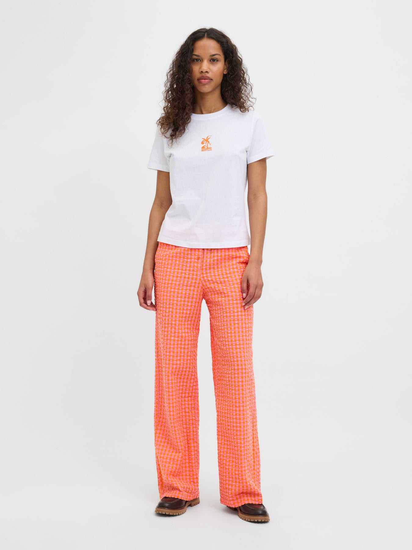 Pantalón Vichy Orange/Rosa