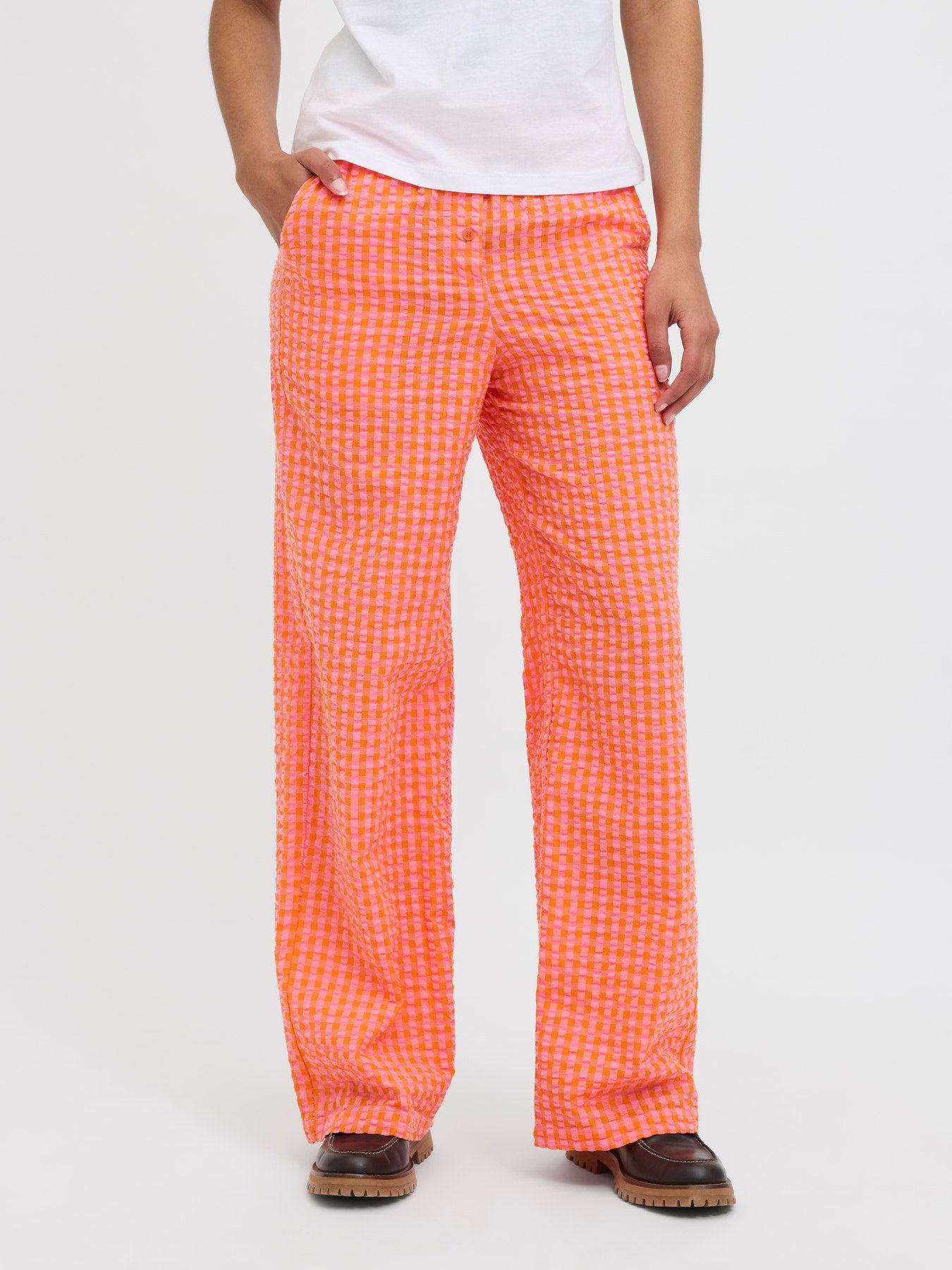 Pantalón Vichy Orange/Rosa